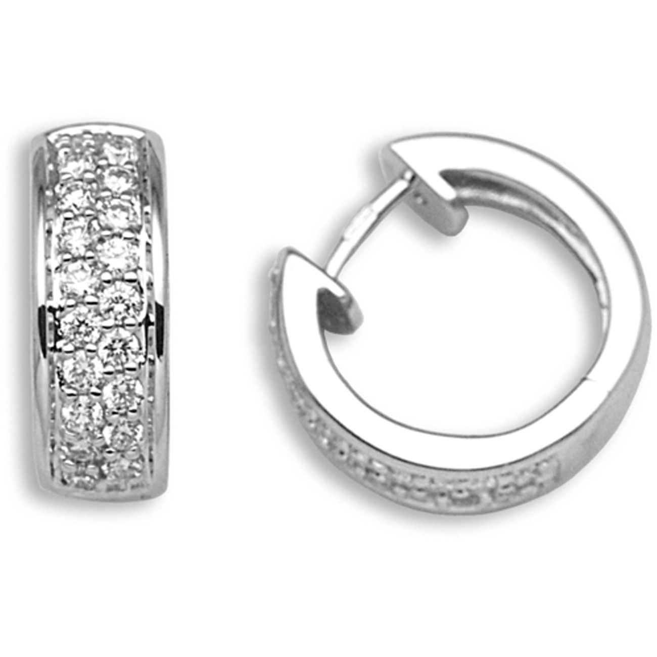 18 Carat White Gold 52pt Diamond Huggie Earrings