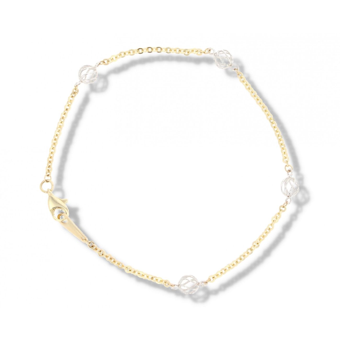 9ct Yellow and White Fancy Gold Bracelet