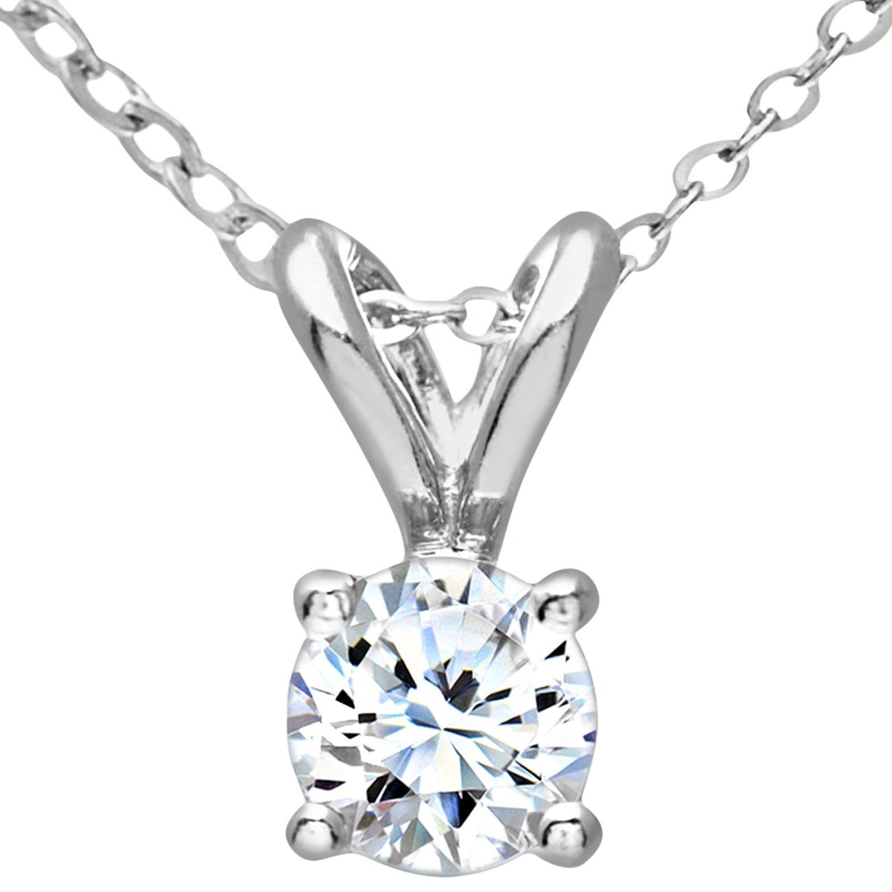 9ct White Gold 0.25ct Diamond Pendant Necklace