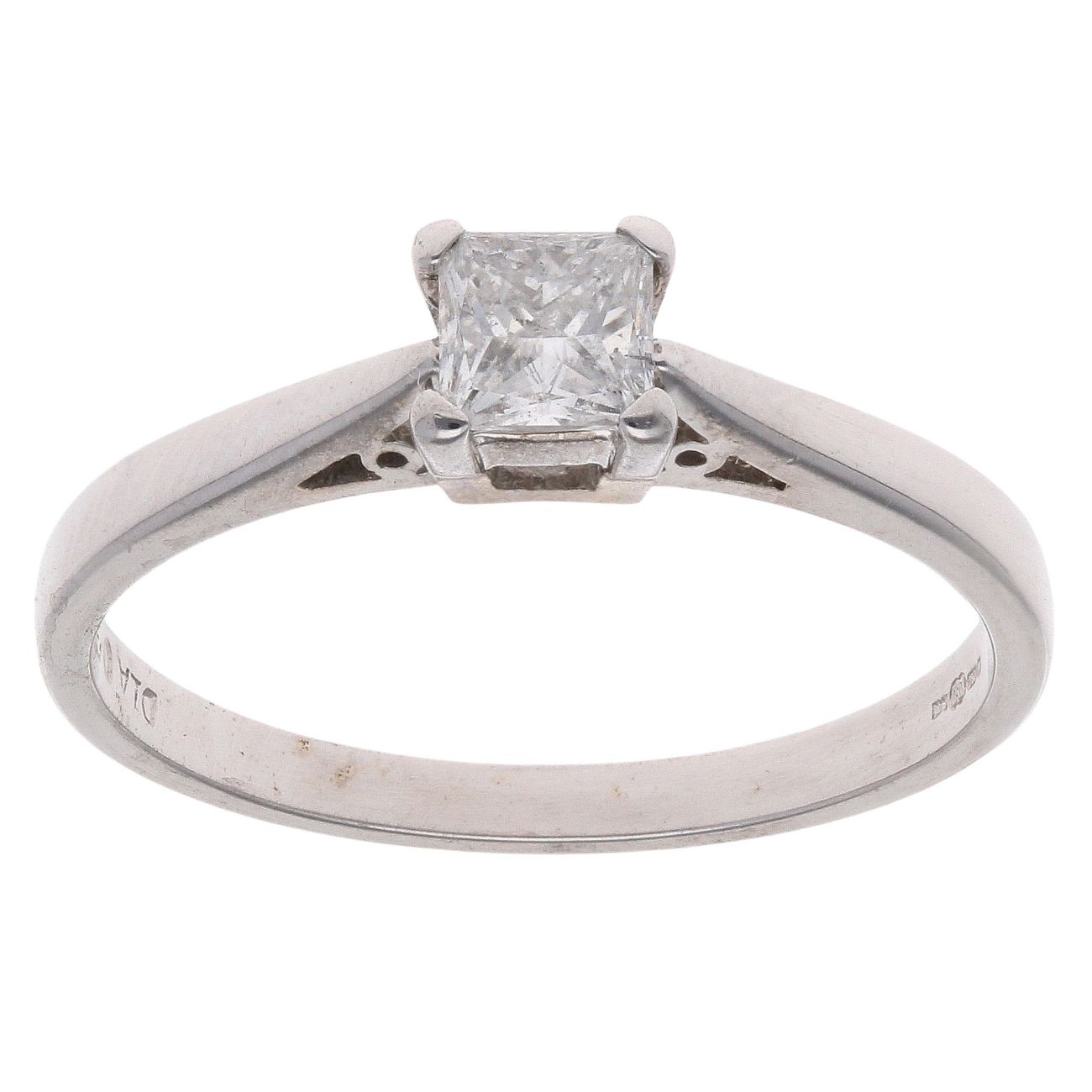 18ct White Gold 0.33ct Princess Cut Diamond Solitaire Ring