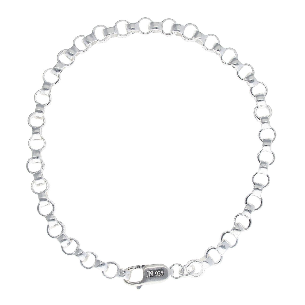 Silver Patterned And Plain Belcher Bracelet 8.5"