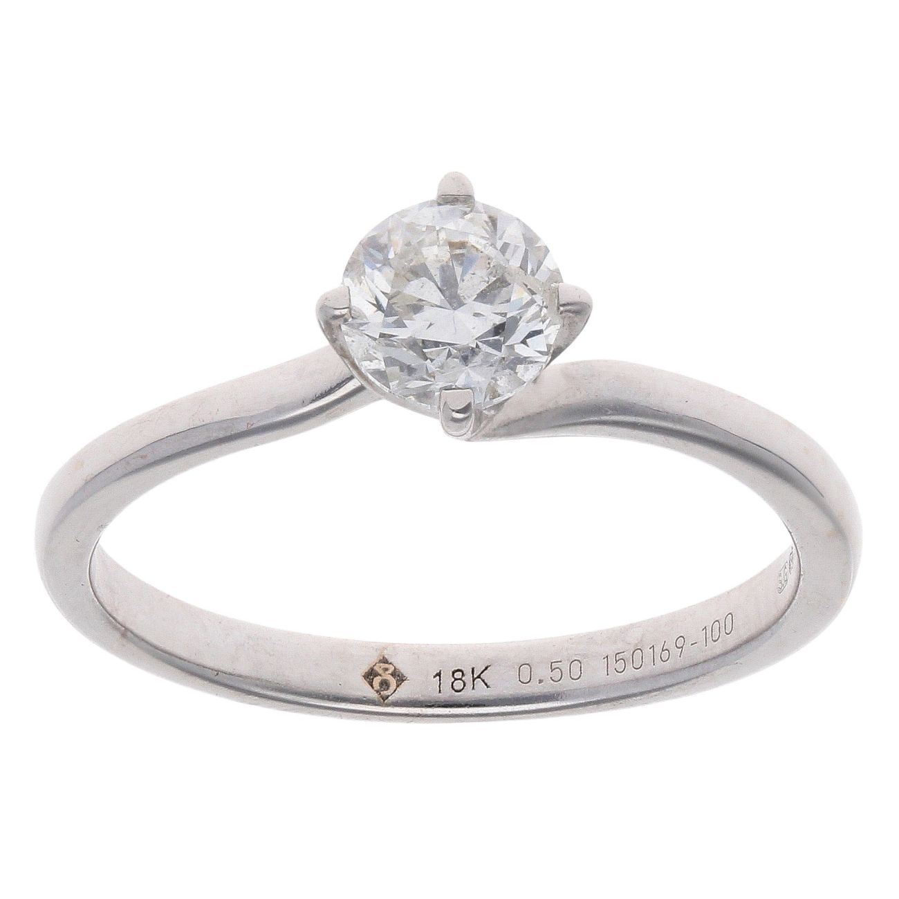 18ct White Gold 0.50ct Brilliant Cut Diamond Solitaire Ring