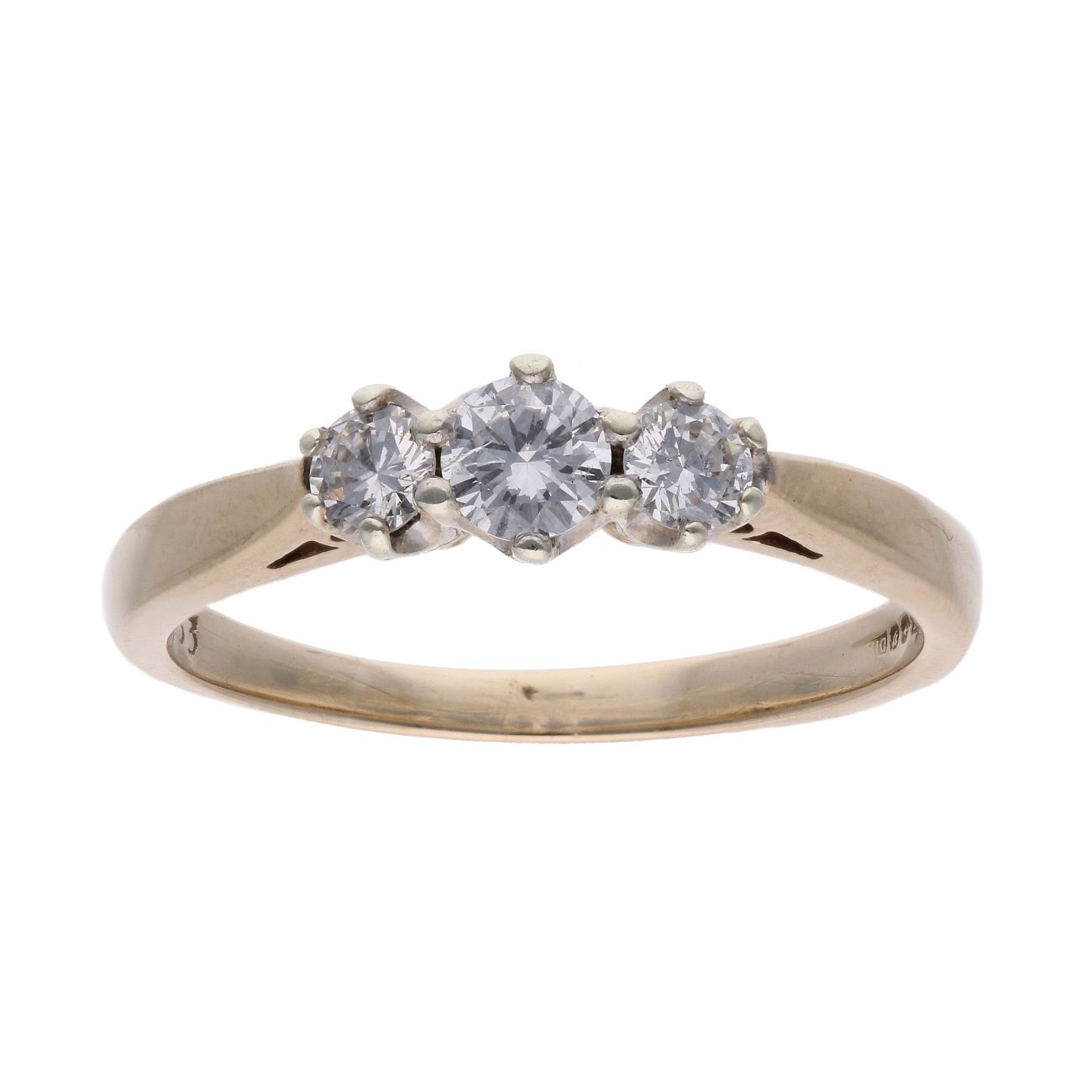 9ct Yellow Gold 0.33ct Diamond Trilogy Ring
