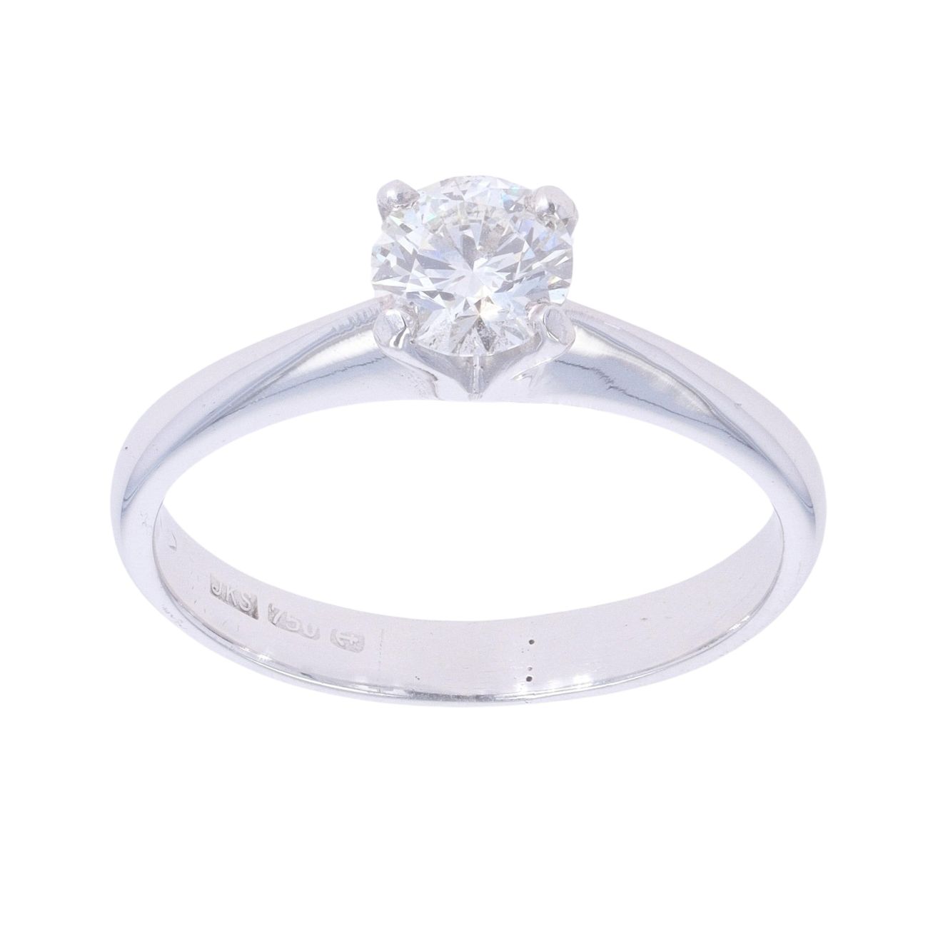 18ct White Gold 0.59ct Brilliant Cut Diamond Solitaire Ring