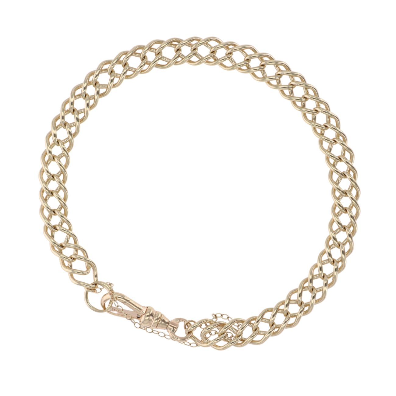 9ct Yellow Gold Double Curb Bracelet 8"