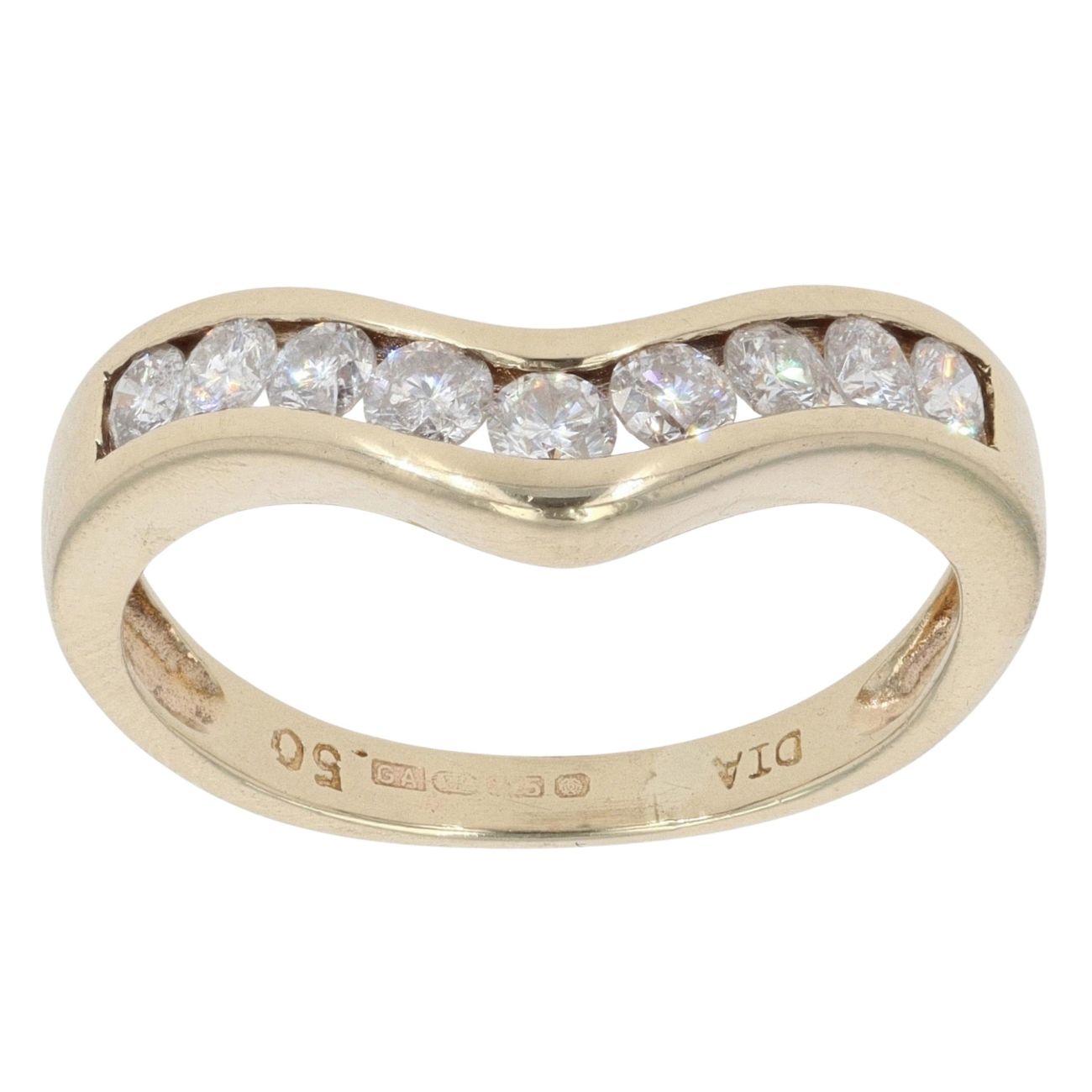 9ct Yellow Gold 0.50ct Brilliant Cut Diamond Wishbone Ring