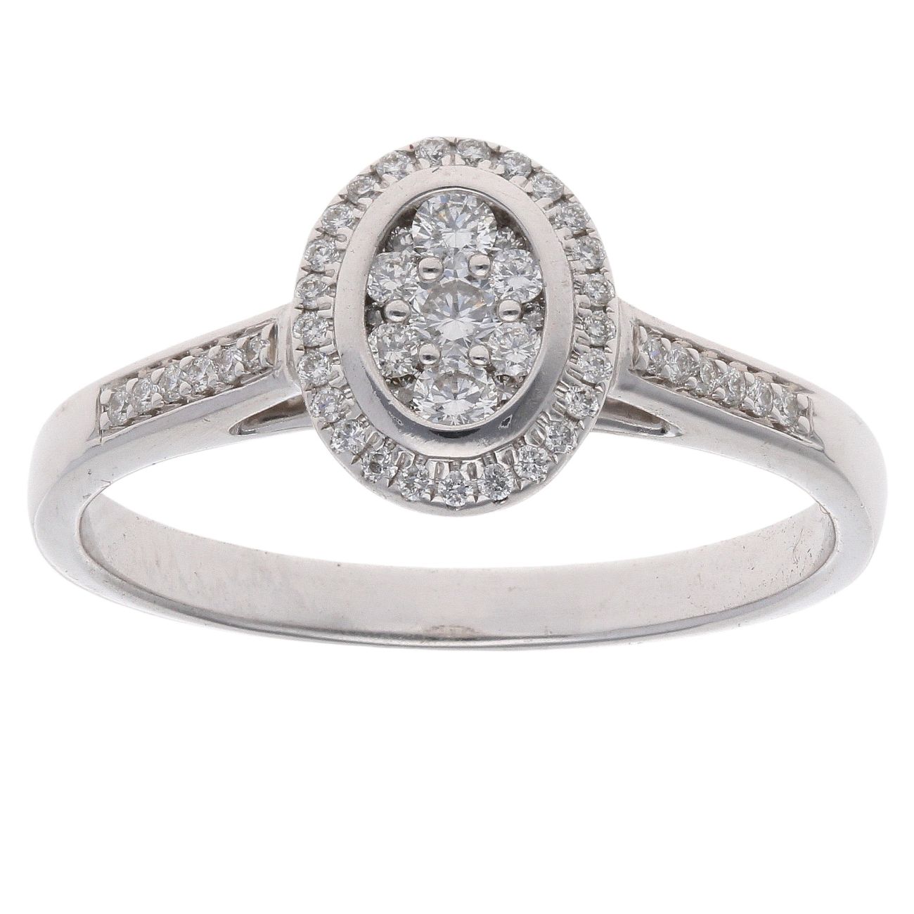 9ct White Gold 0.45ct Brilliant Cut Diamond Cluster Ring