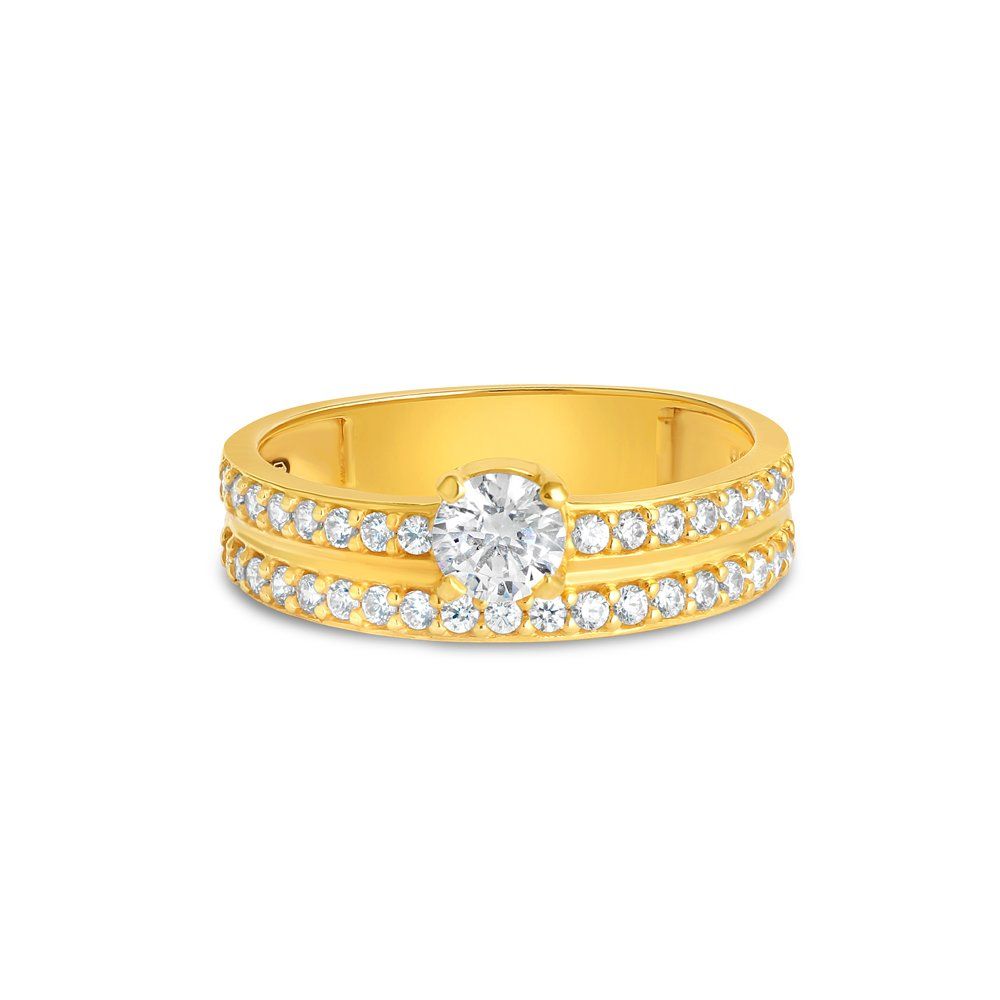 22ct Yellow Gold Cubic Zirconia Engagement Ring