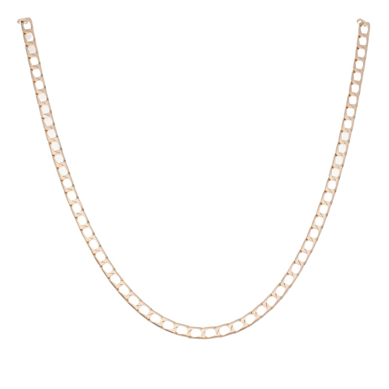 9ct Yellow Gold Square Curb Chain 18"