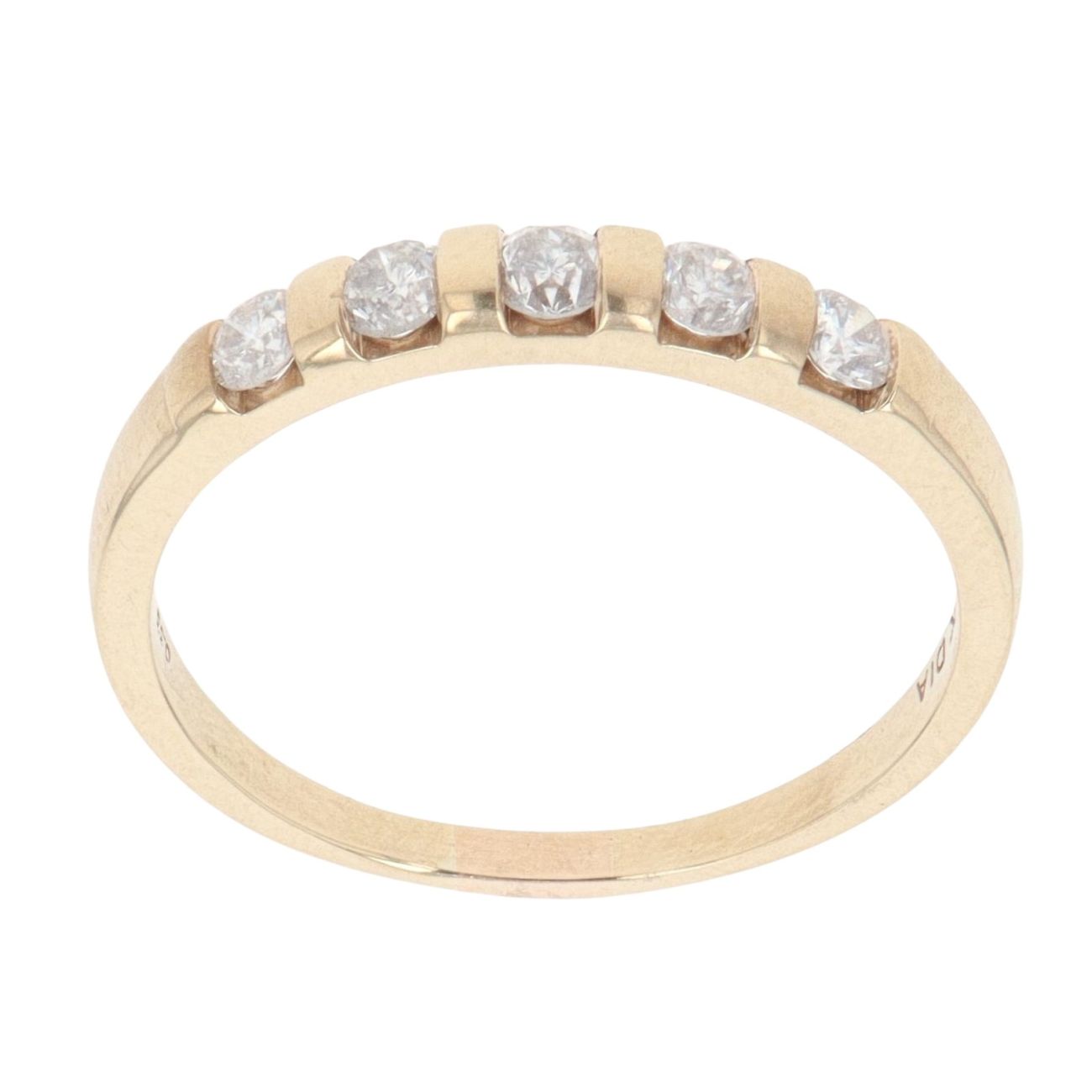 9ct Yellow Gold 0.33ct Brilliant Cut Diamond Five Stone Ring