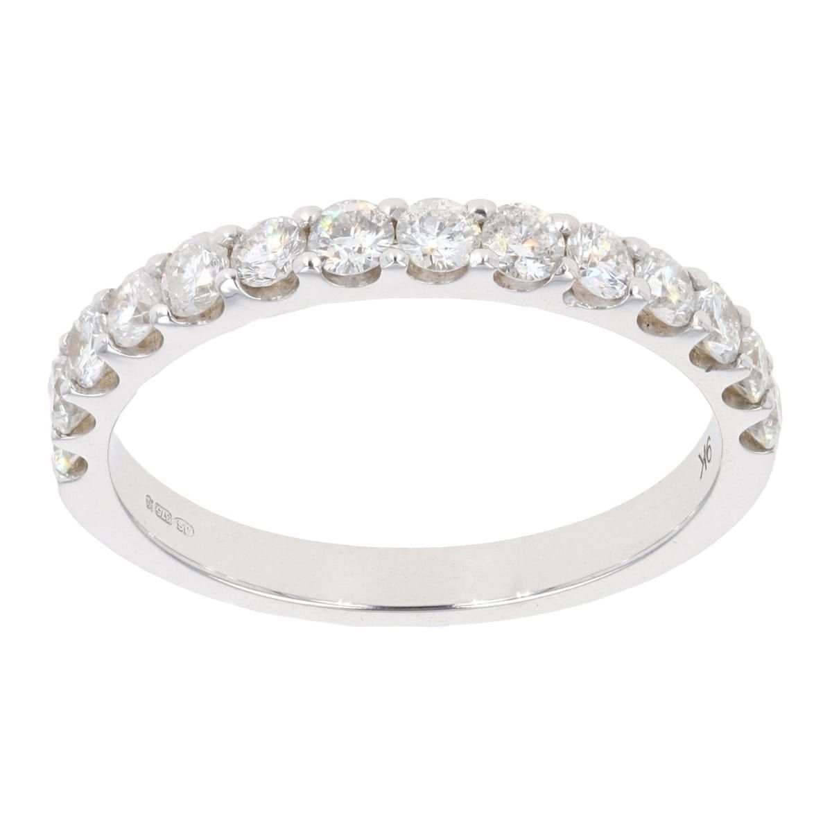 9ct White Gold 0.75ct Diamond Half Eternity Ring