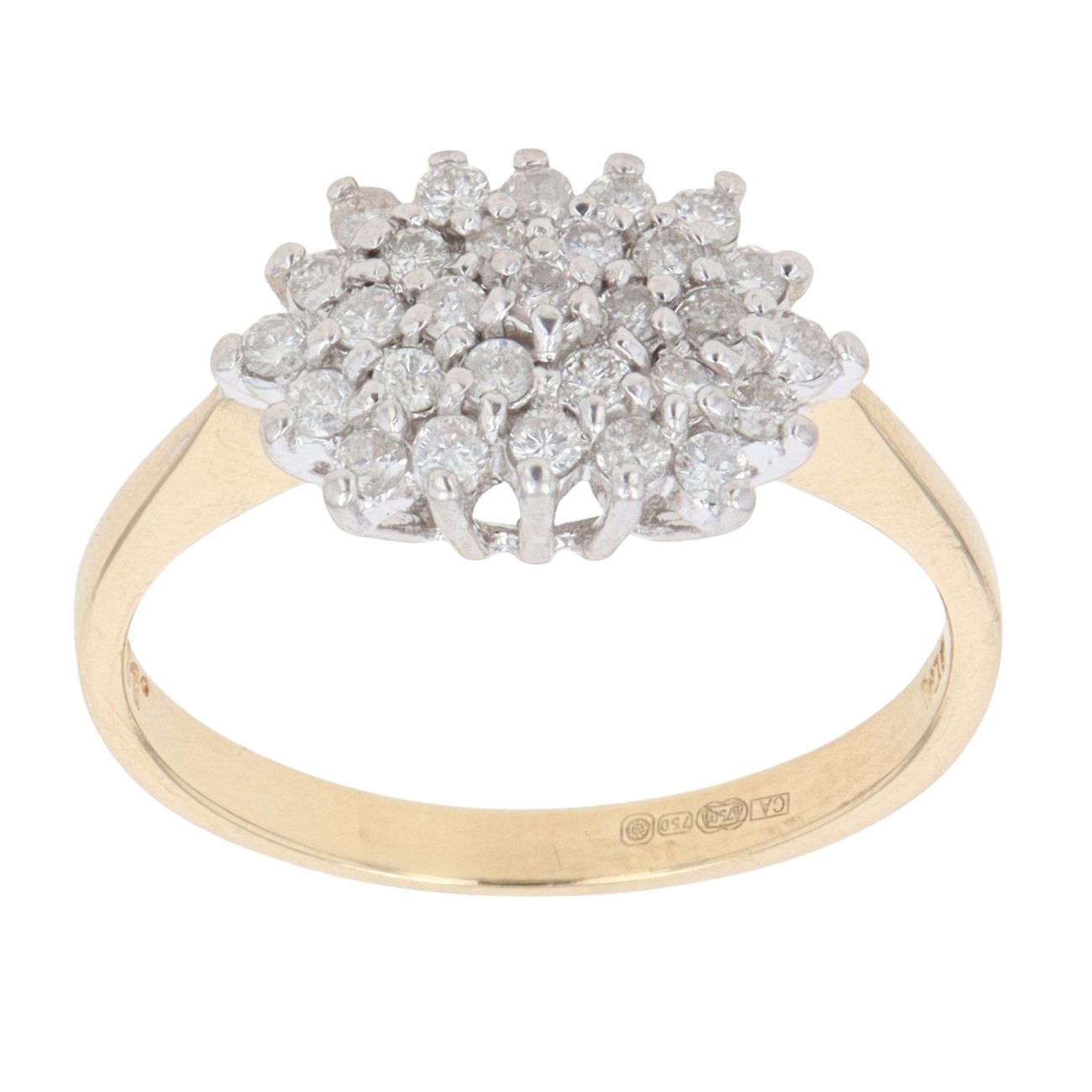 18ct Yellow Gold 0.50ct Brilliant Cut Diamond Cluster Ring