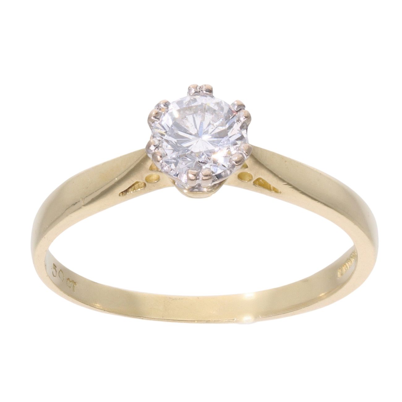 18ct Yellow Gold 0.50ct Diamond Solitaire Ring