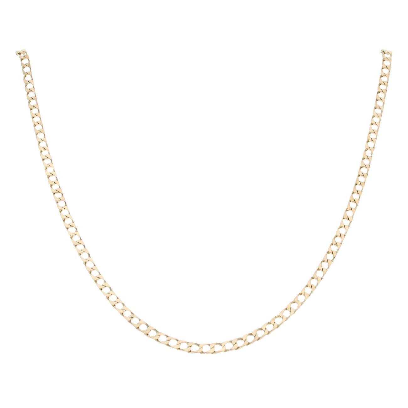 9ct Yellow Gold Square Curb Chain 18"