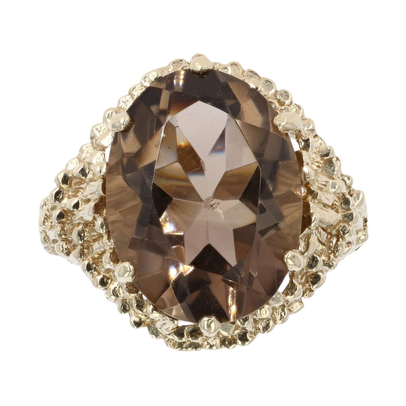9ct Yellow Gold Smoky Quartz Stone Set Ring