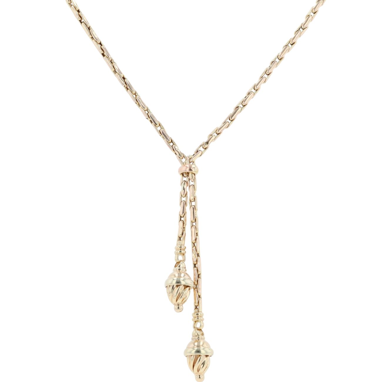 9ct Yellow Gold Fancy Two Tassel Chain 18"