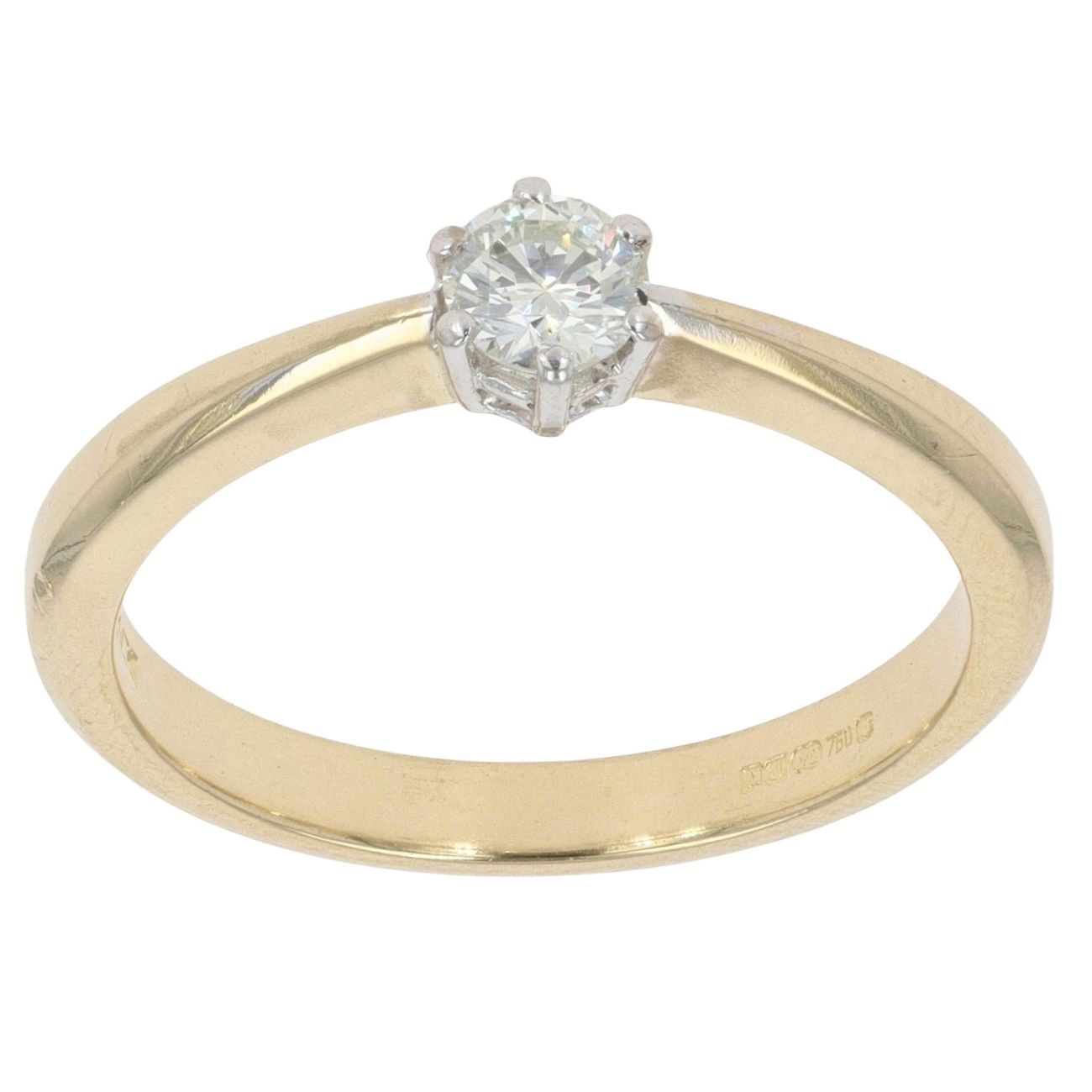 18ct Yellow Gold 0.25ct Brilliant Cut Diamond Solitaire Ring