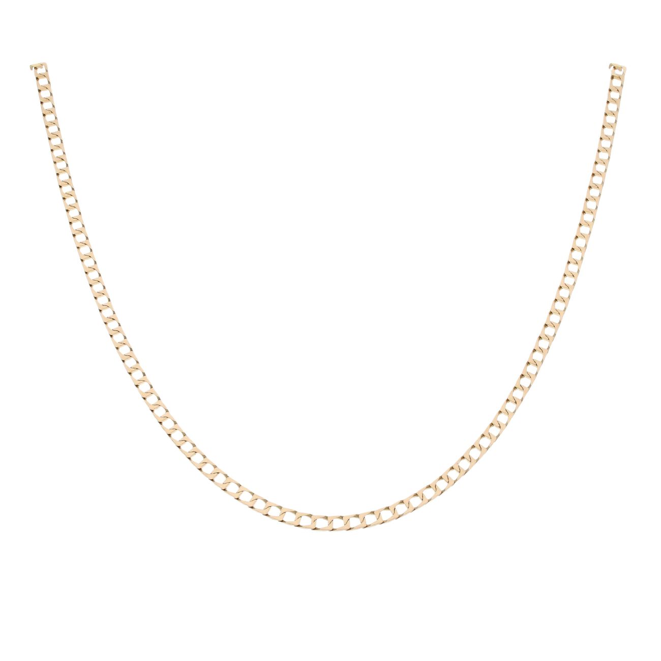 9ct Yellow Gold Square Curb Chain 20"