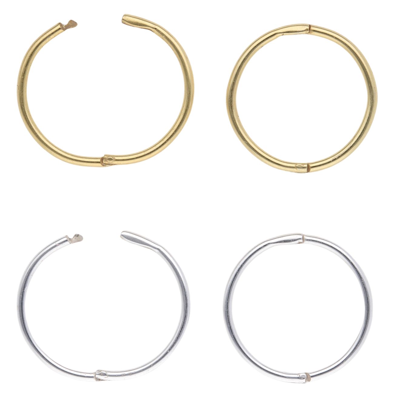 Silver and Gold Plated Sleepers Earrings Set of Two