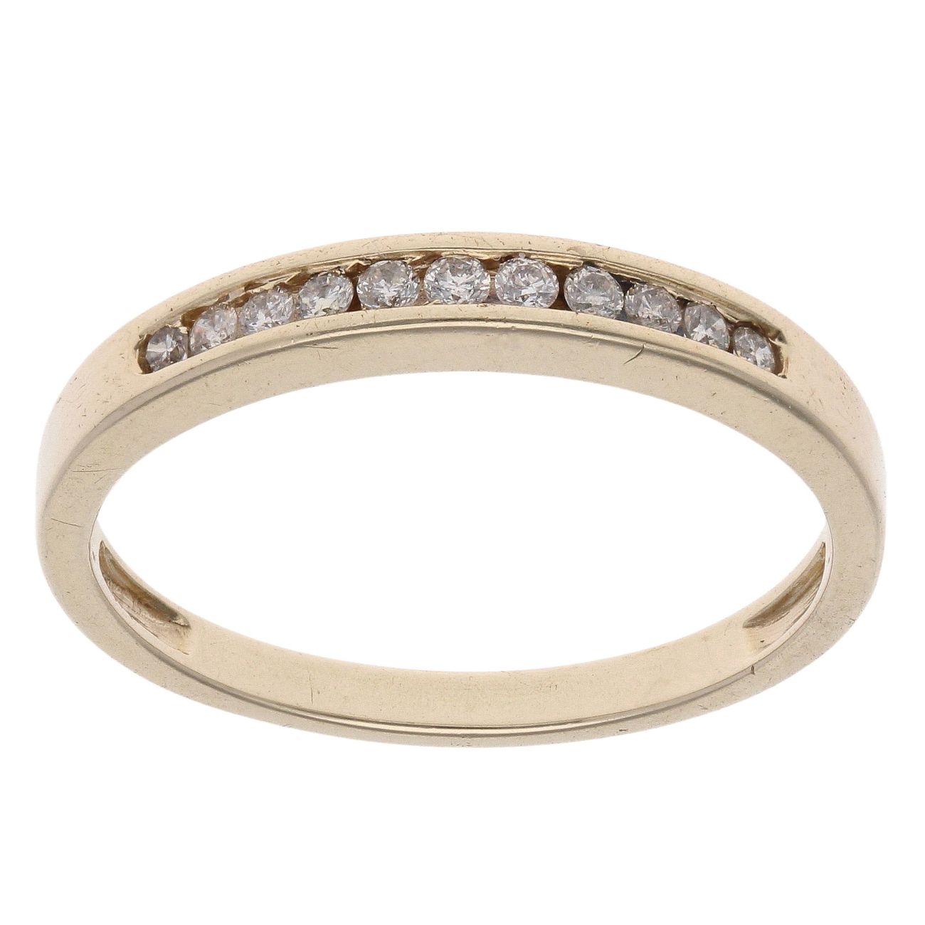 9ct Yellow Gold 0.10ct Diamond Half Eternity Ring