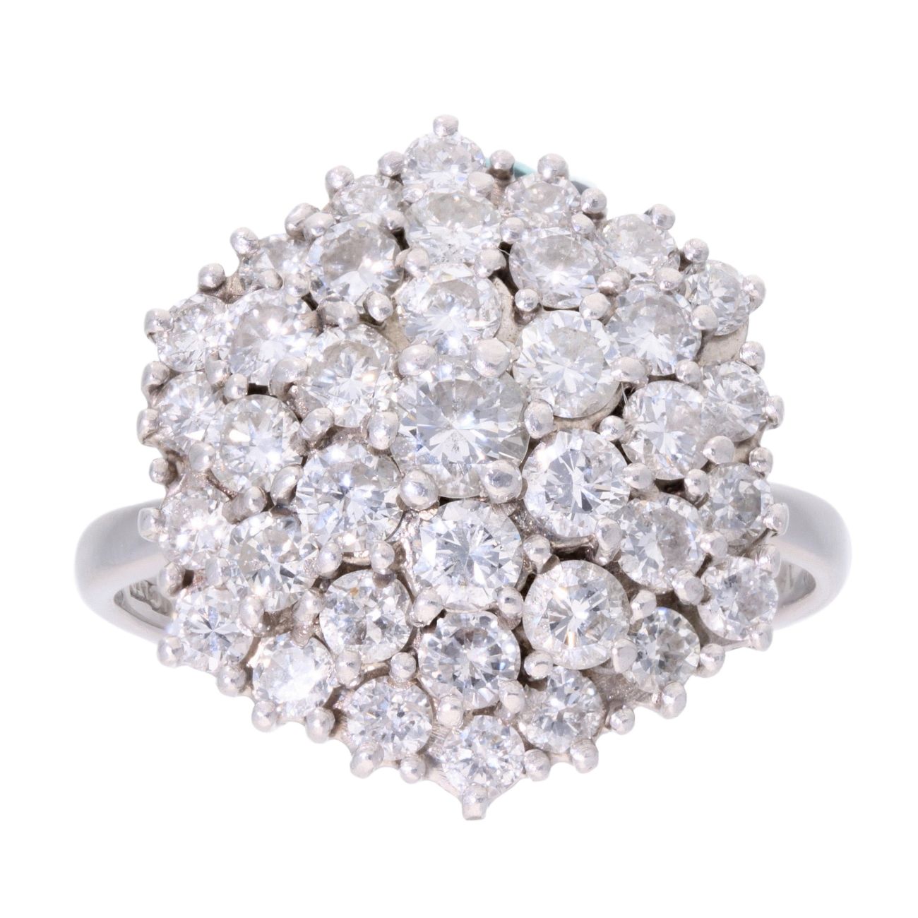 18ct White Gold 2.75ct Diamond Cluster Ring