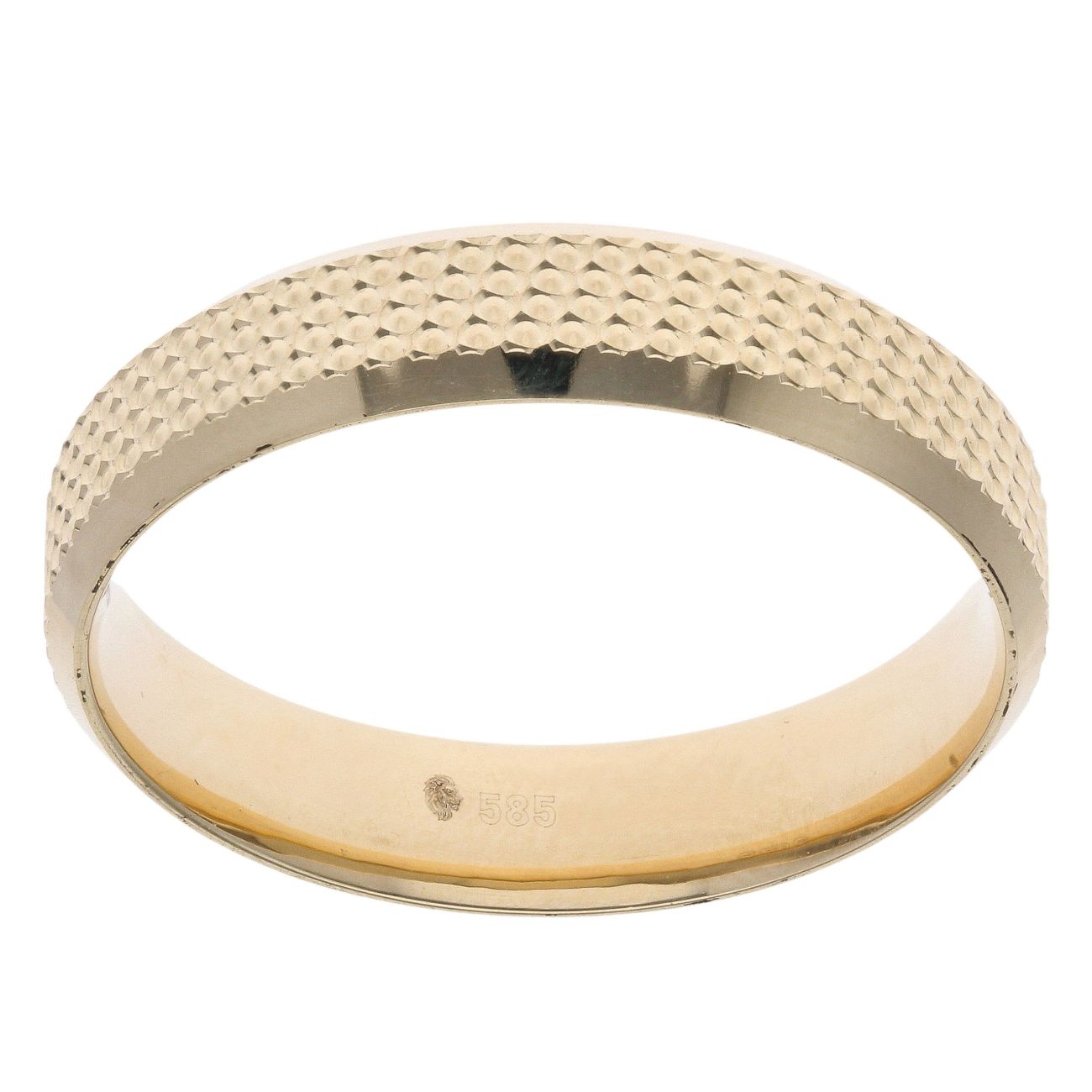 14ct Yellow Gold Textured 5mm Wedding Band