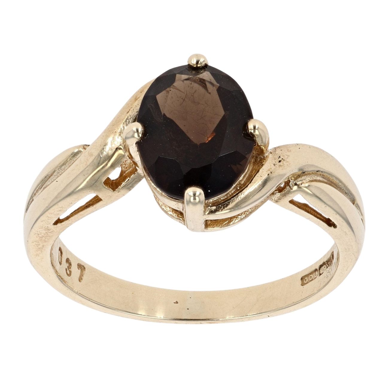 9ct Yellow Gold Created Smoky Quartz Ring