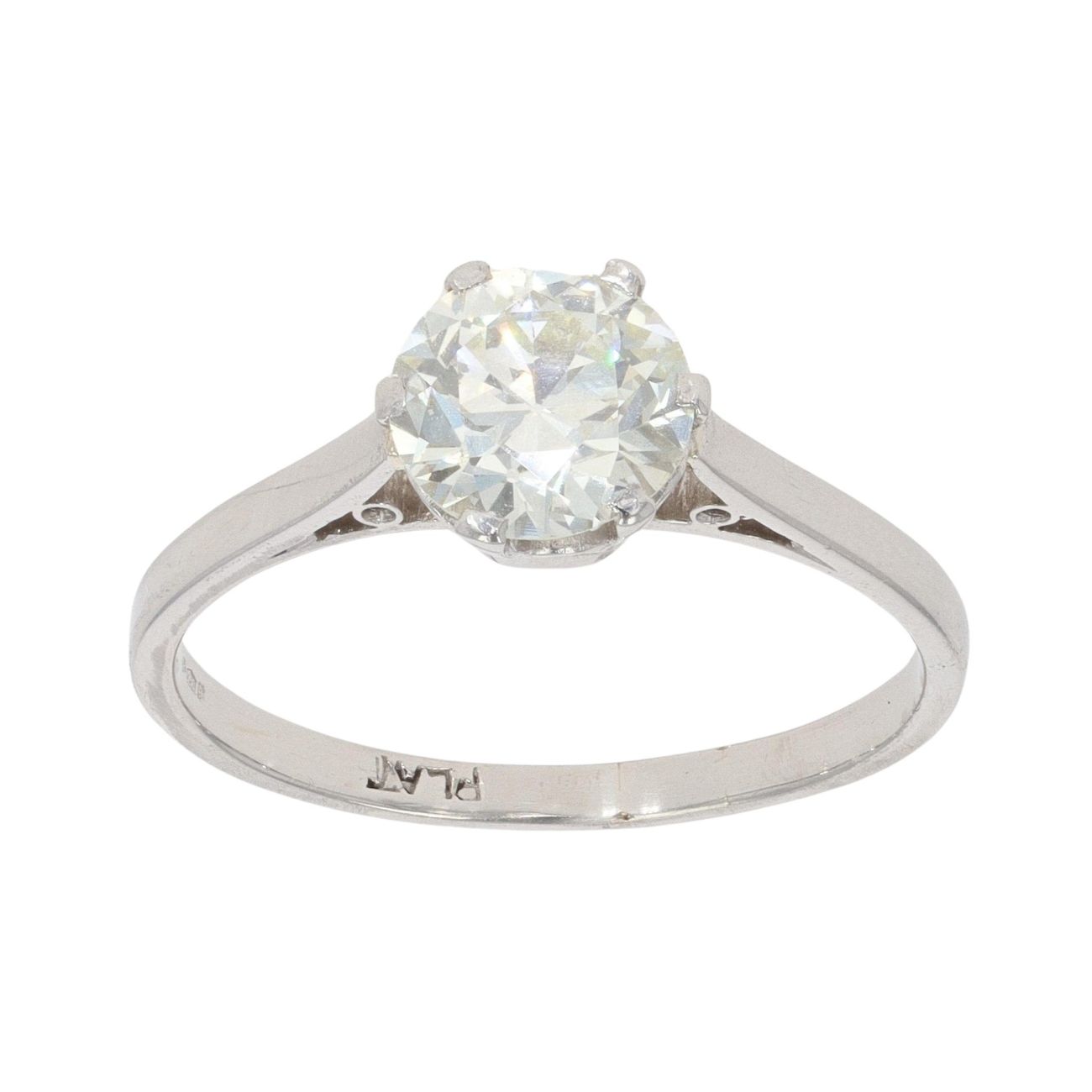 Platinum 1.40ct Transitional Cut Diamond Solitaire Ring