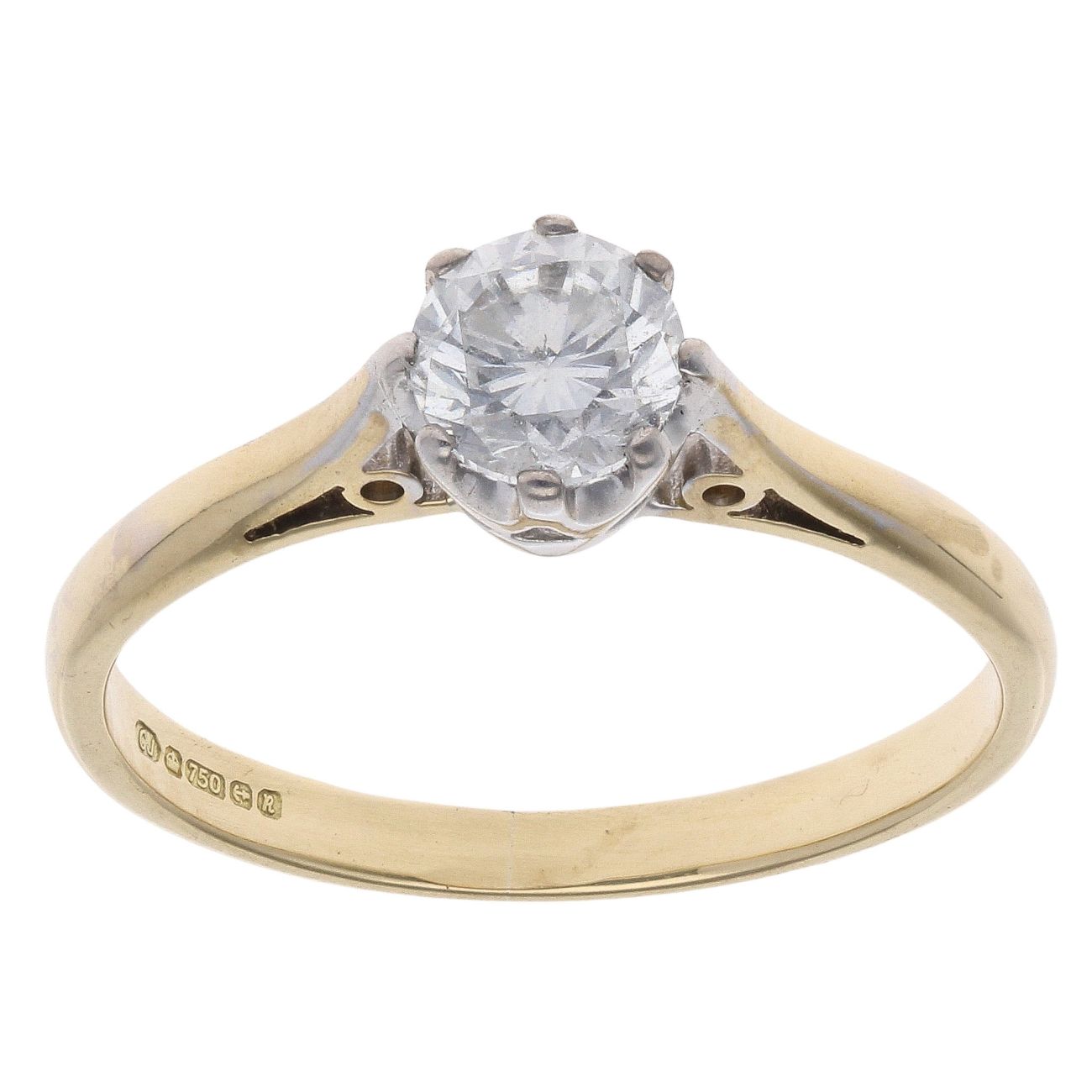 18ct Yellow Gold 0.50ct Diamond Solitaire Ring