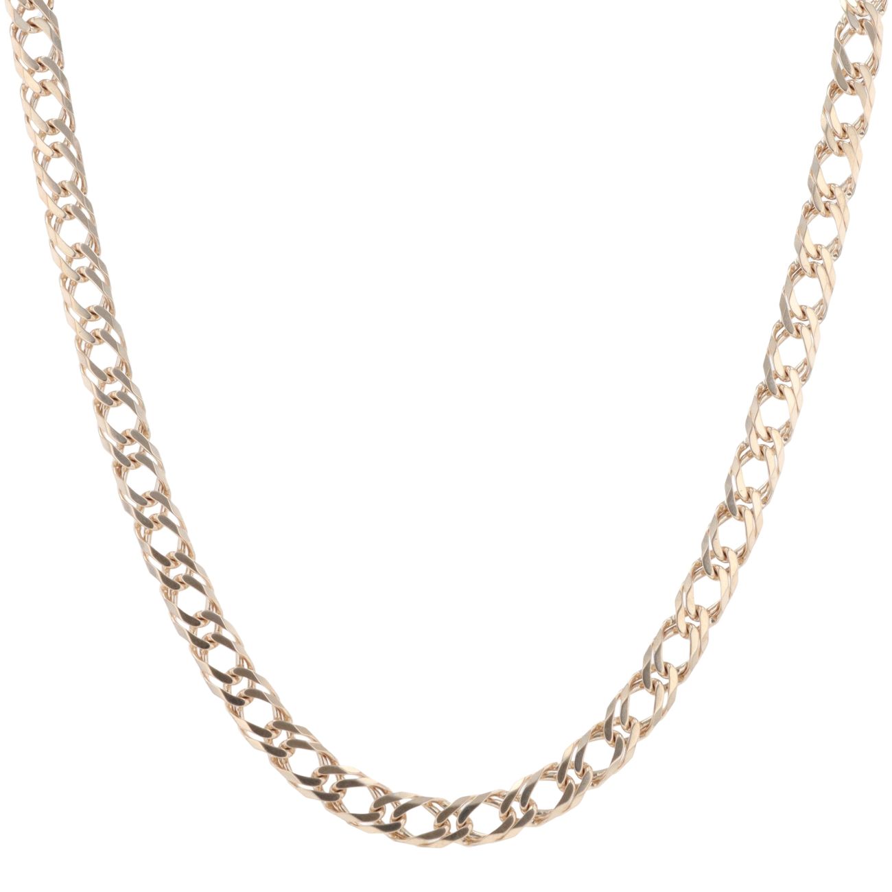 9ct Yellow Gold Double Curb Chain 18"