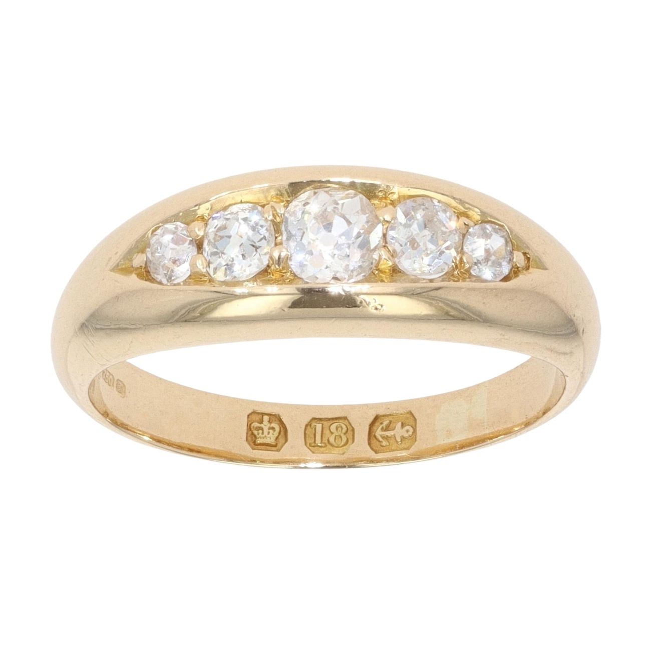18ct Yellow Gold 0.50ct Diamond Five Stone Ring