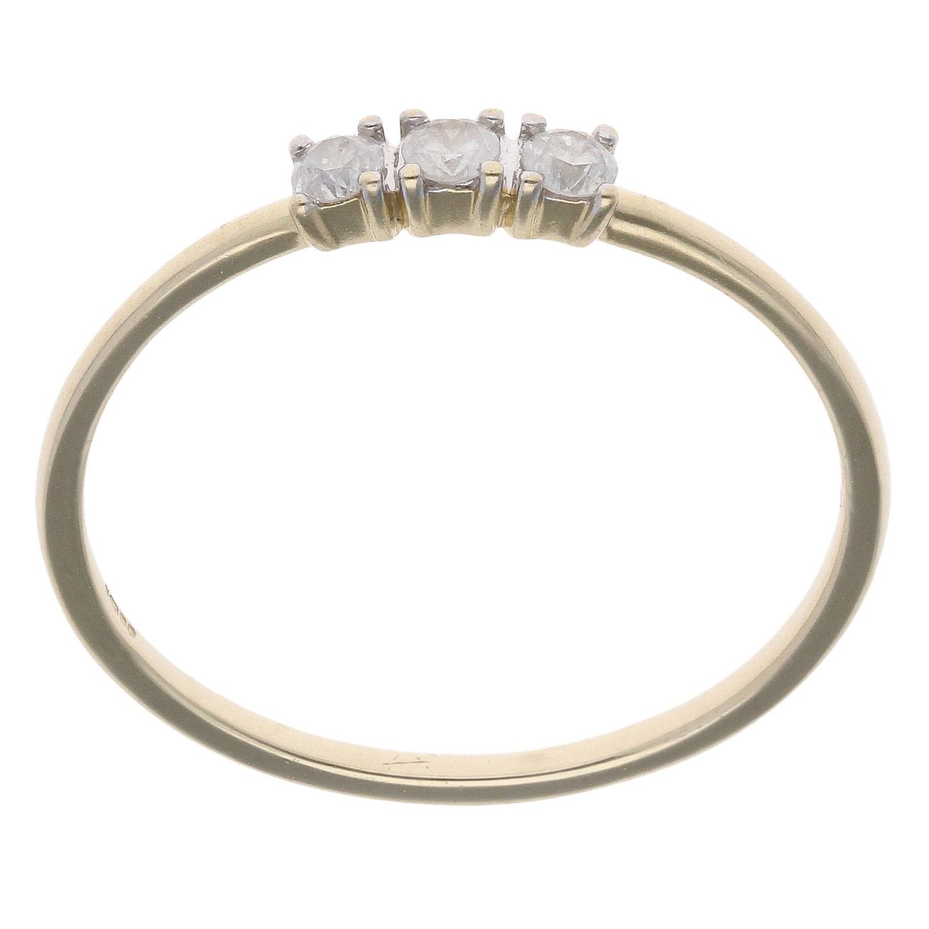 9ct Yellow Gold 0.20ct Brilliant Cut Diamond Trilogy Ring