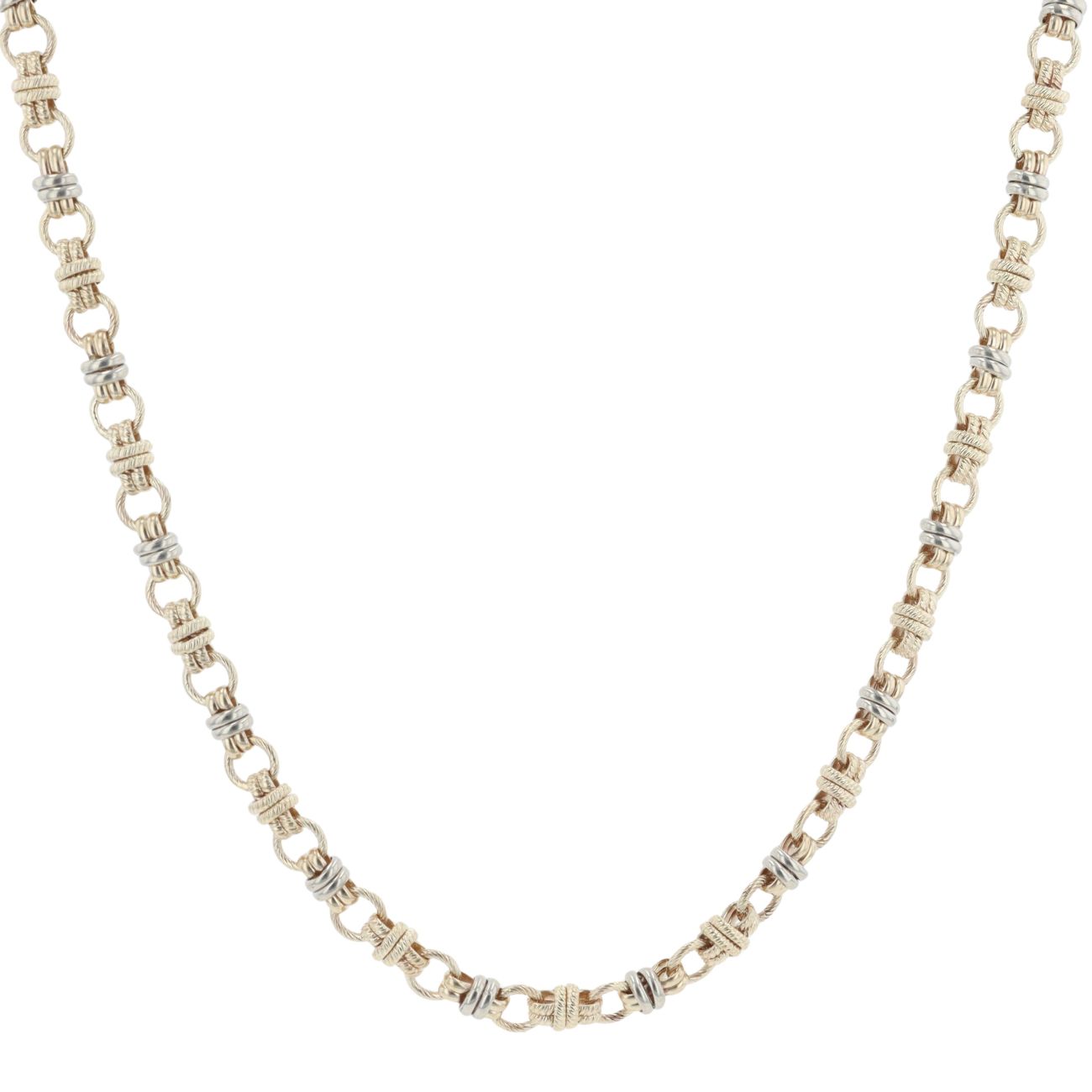 9ct Yellow And White Gold Fancy Chain 18"