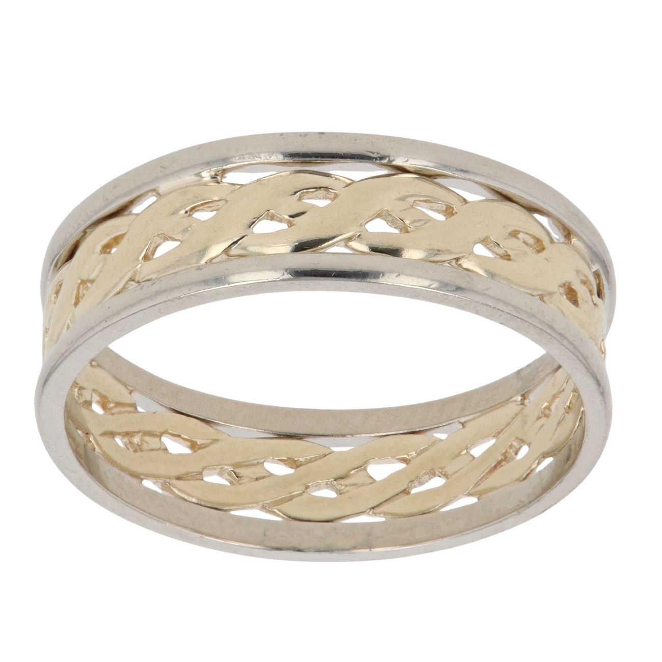 9ct Yellow and White Gold Celtic Band 6.8mm