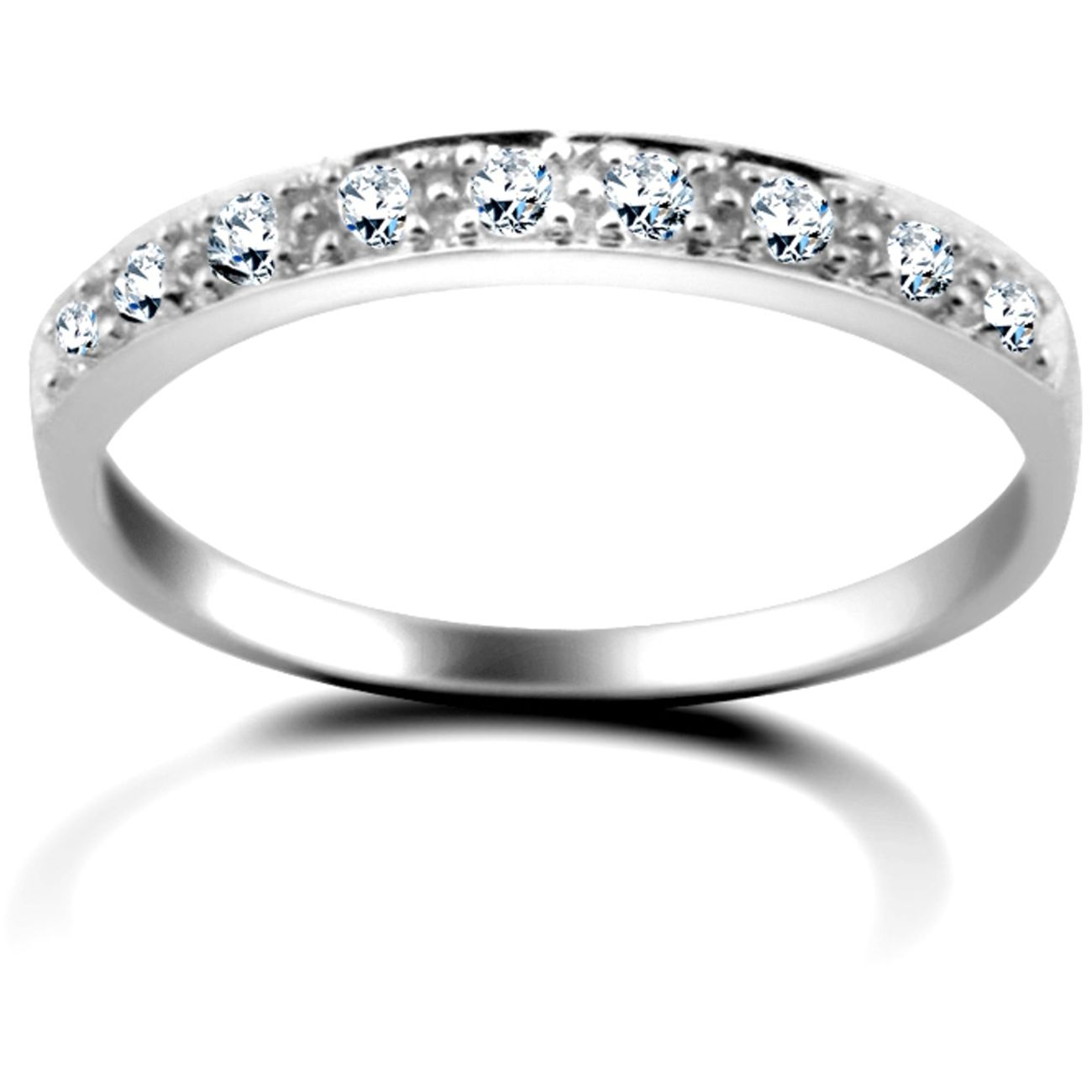 9 Carat White Gold 31pts Half Eternity Diamond Ring