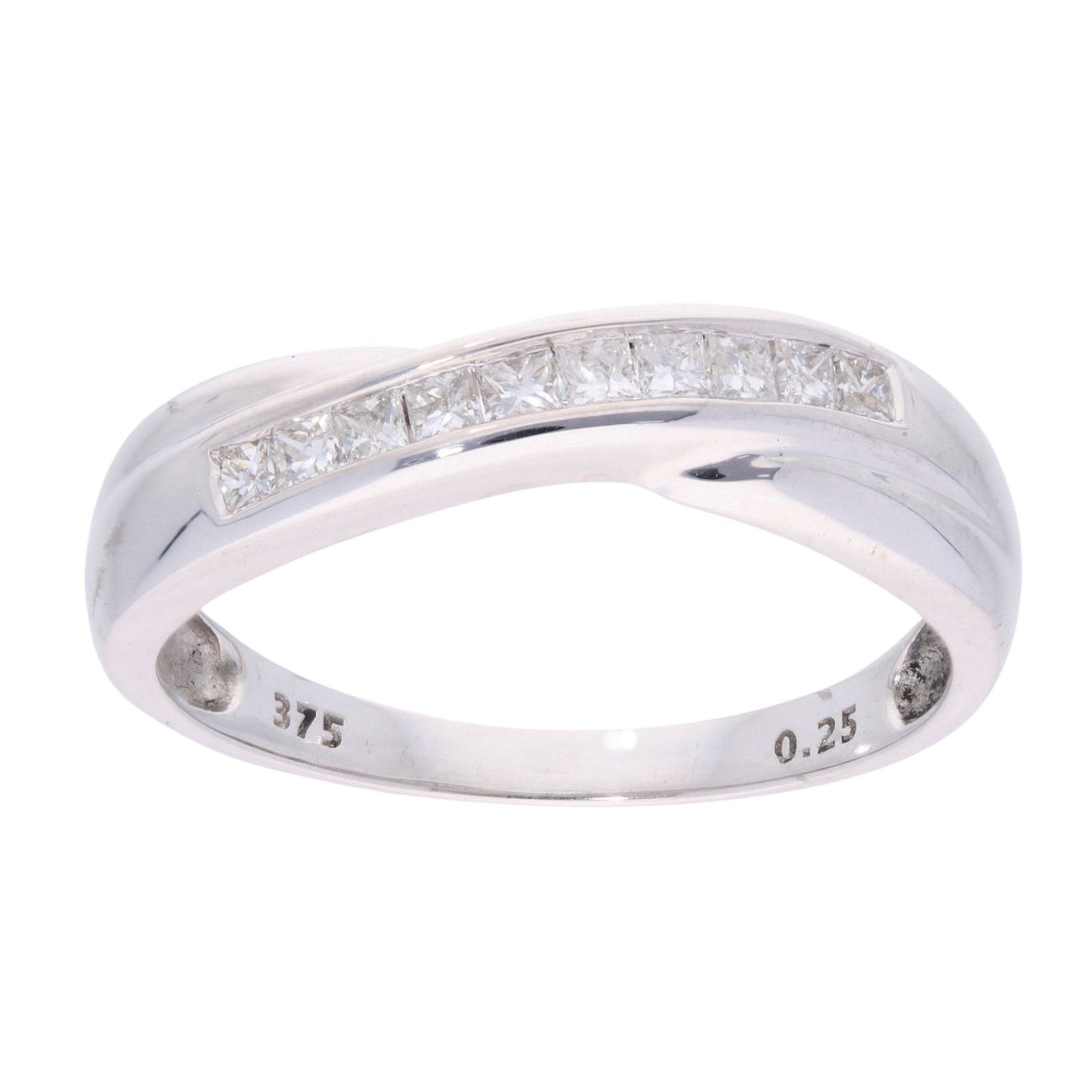 9ct White Gold 0.30ct Diamond Crossover Ring