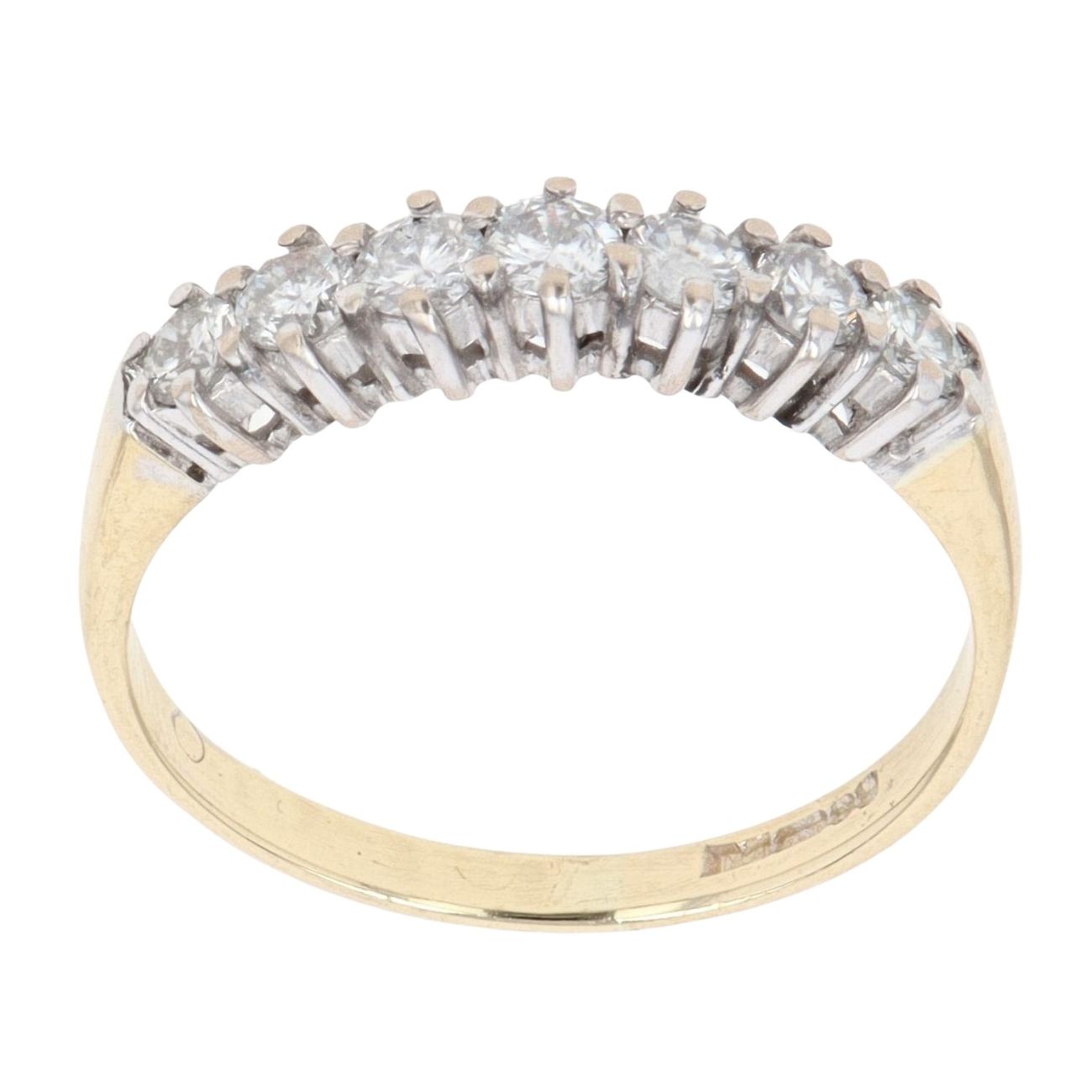18ct Yellow Gold 0.50ct Brilliant Cut Diamond Half Eternity Ring