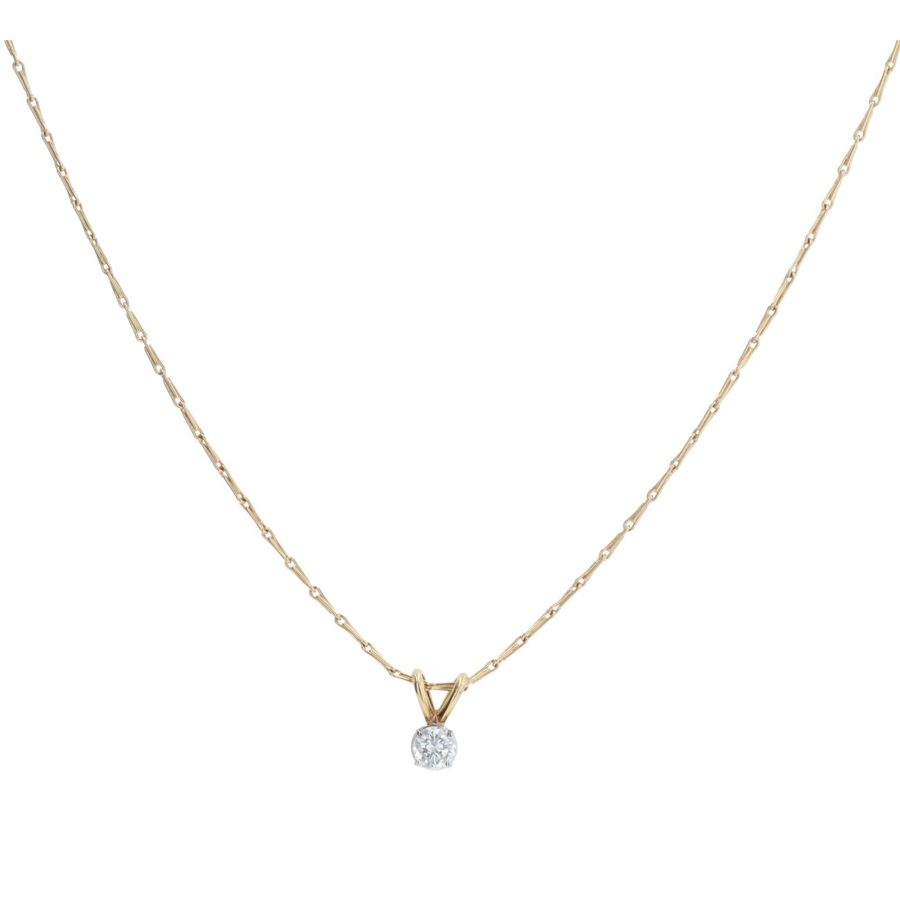 18ct Yellow Gold 0.50ct Brilliant Cut Diamond Pendant and Chain 18"