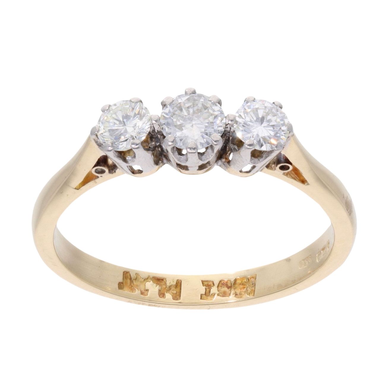 9ct Yellow Gold 0.50ct Diamond Trilogy Ring