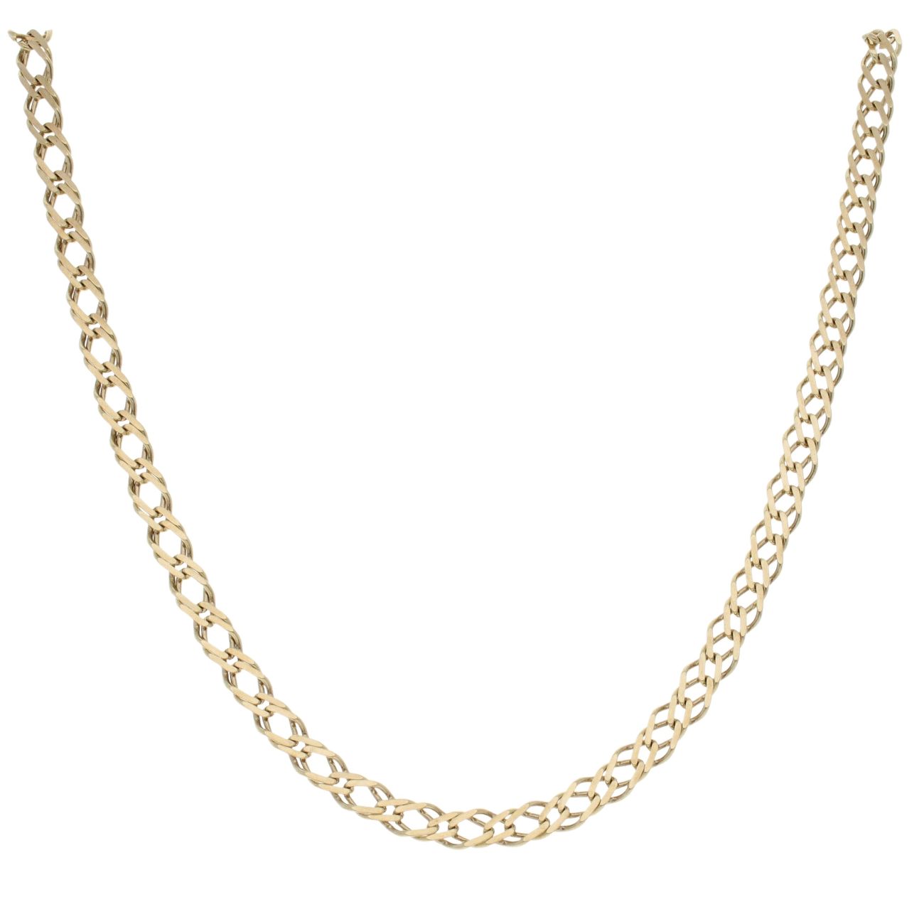 9ct Yellow Gold Double Curb Chain 18"