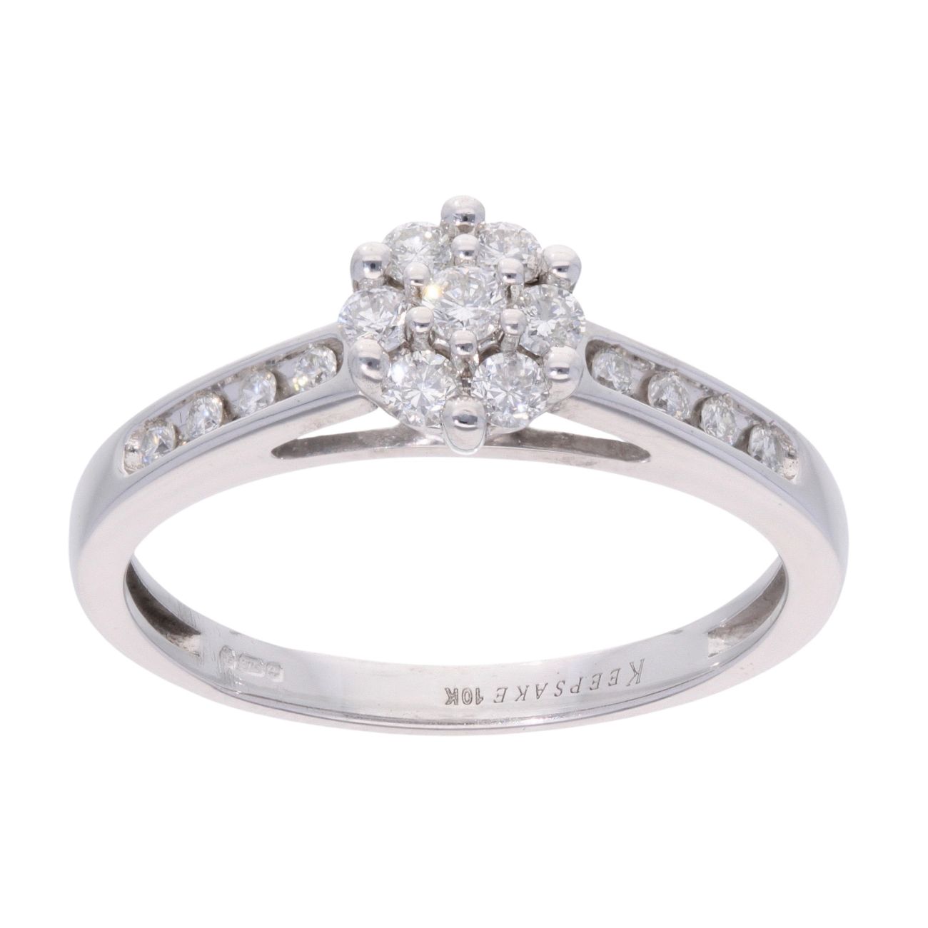 9ct White Gold 0.32ct Diamond Cluster Ring