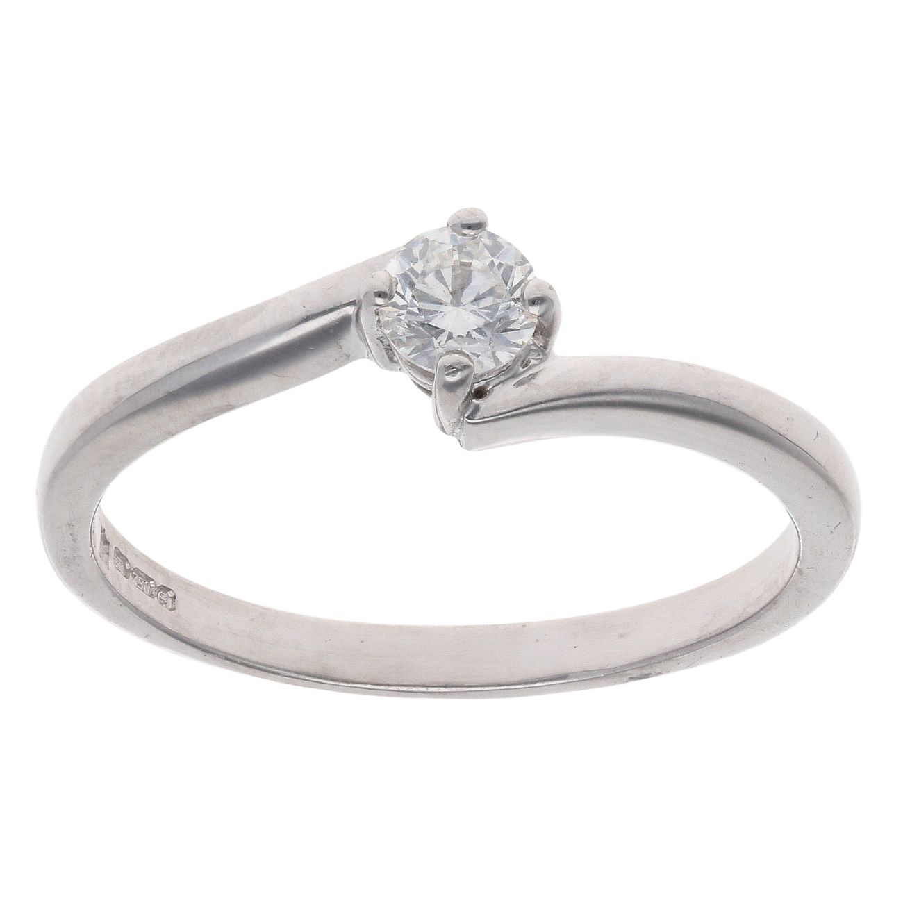 18ct White Gold 0.25ct Brilliant Cut Diamond Solitaire Ring