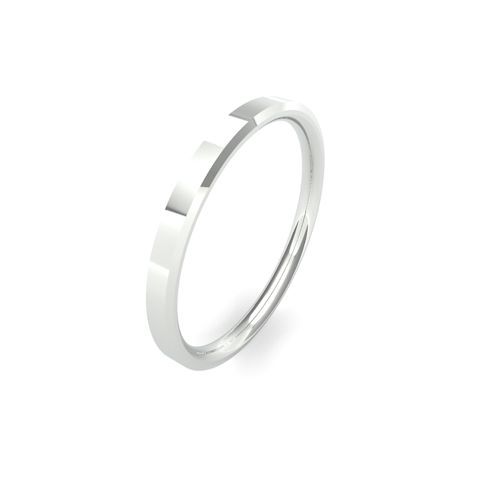 Platinum 2mm Soft Chamfered Edge Wedding Band