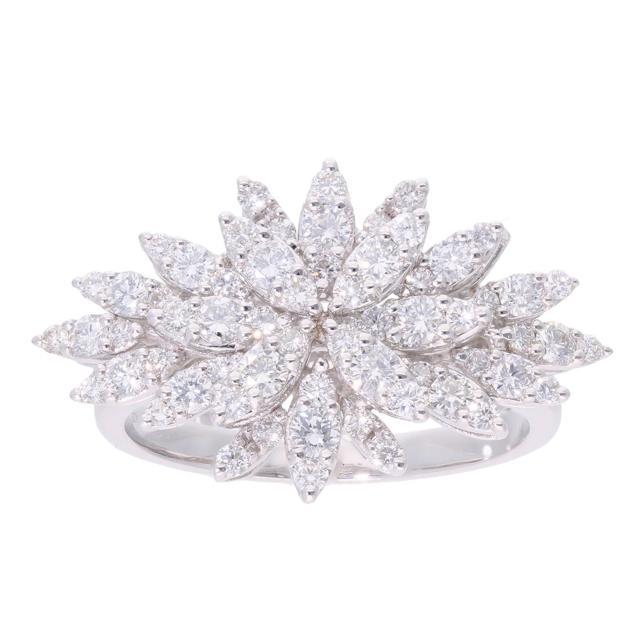 18ct White Gold 1.00ct Diamond Cluster Ring