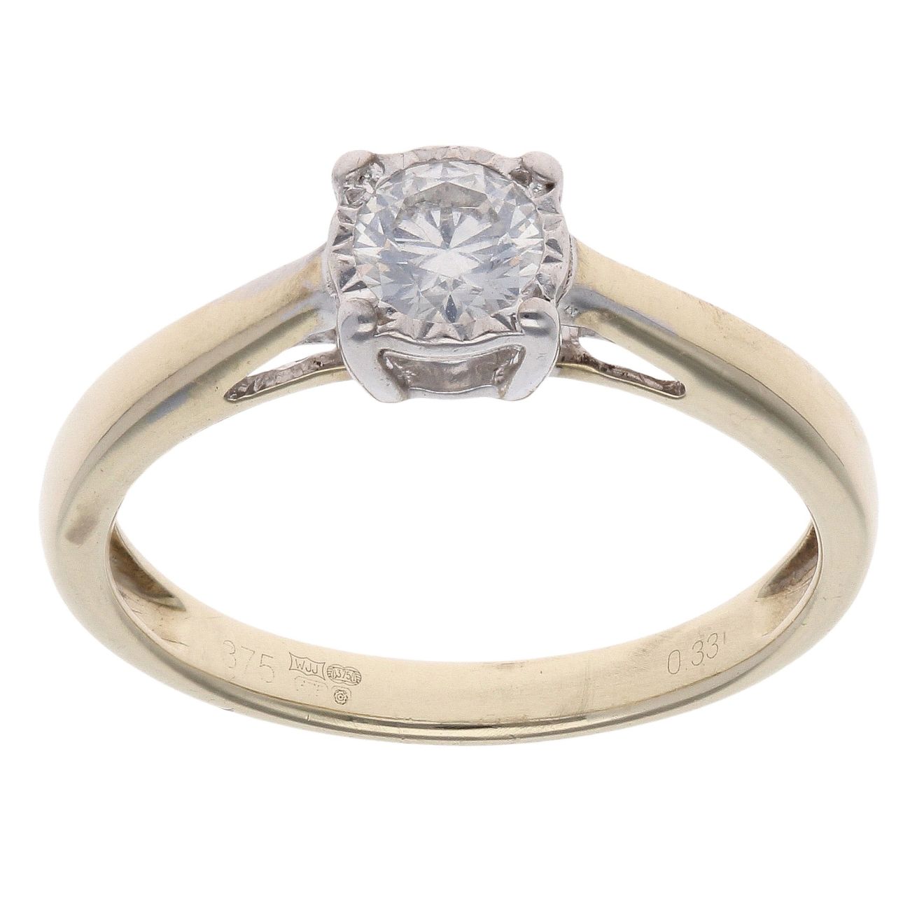 9ct Yellow Gold 0.33ct Diamond Solitaire Ring