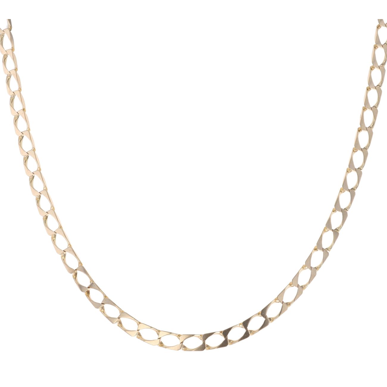 9ct Yellow Gold Square Curb Chain 22"