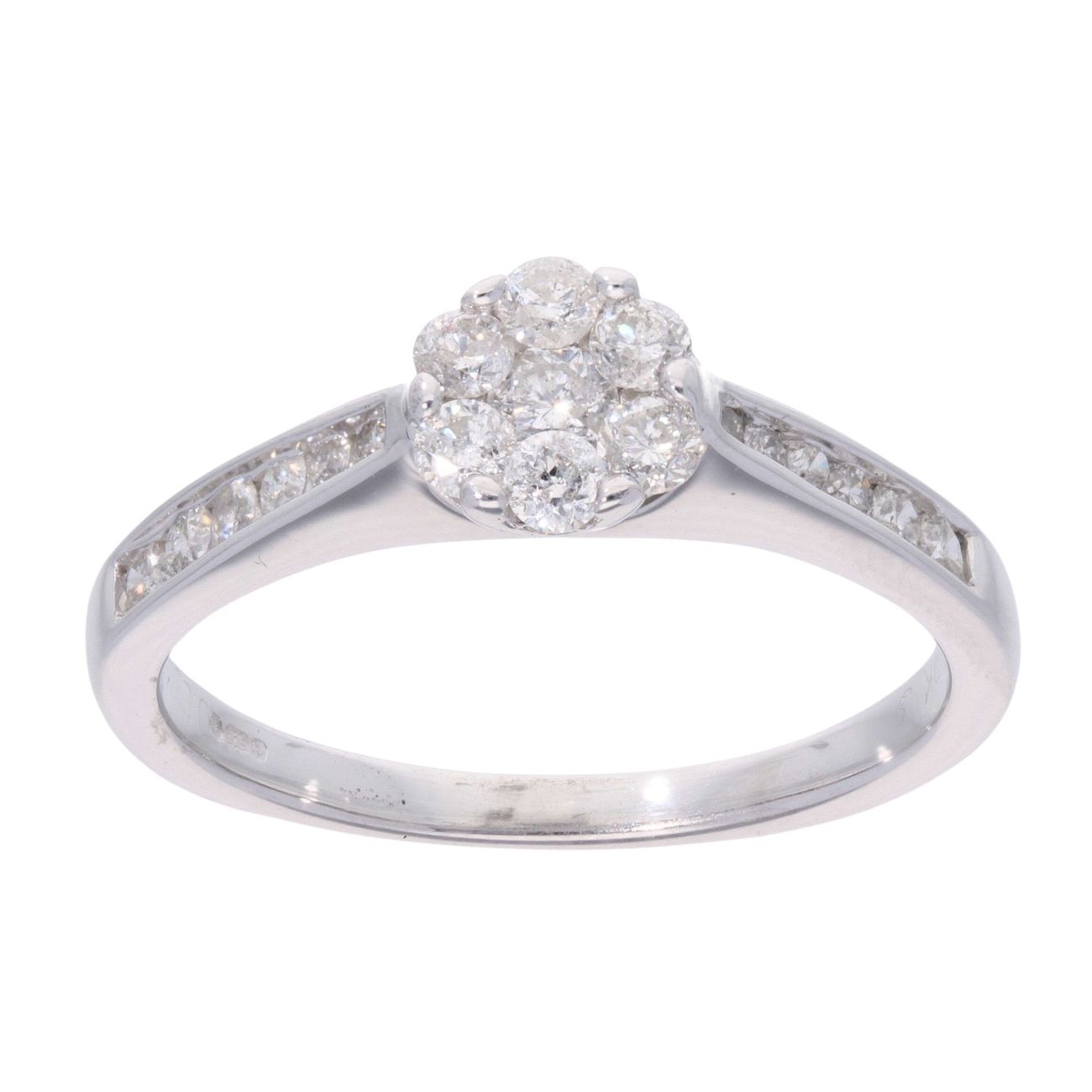 9ct White Gold 0.50ct Diamond Cluster Ring