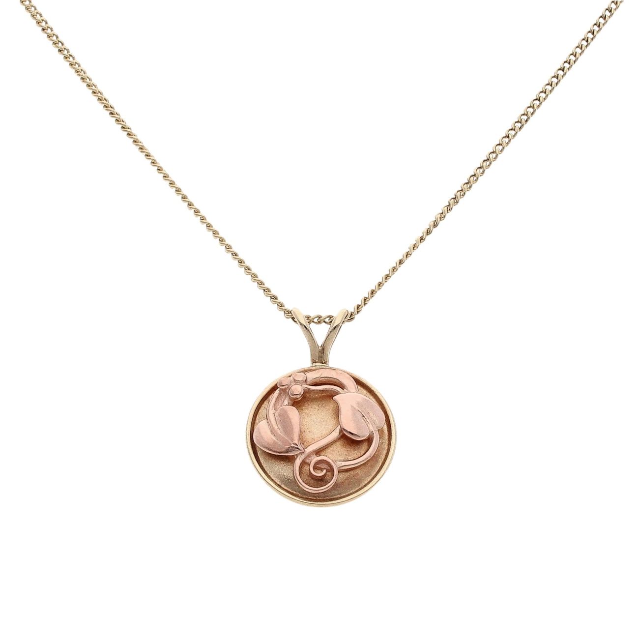 9ct Yellow and Rose Gold Clogau Vine OF Life Pendant and Chain 18"