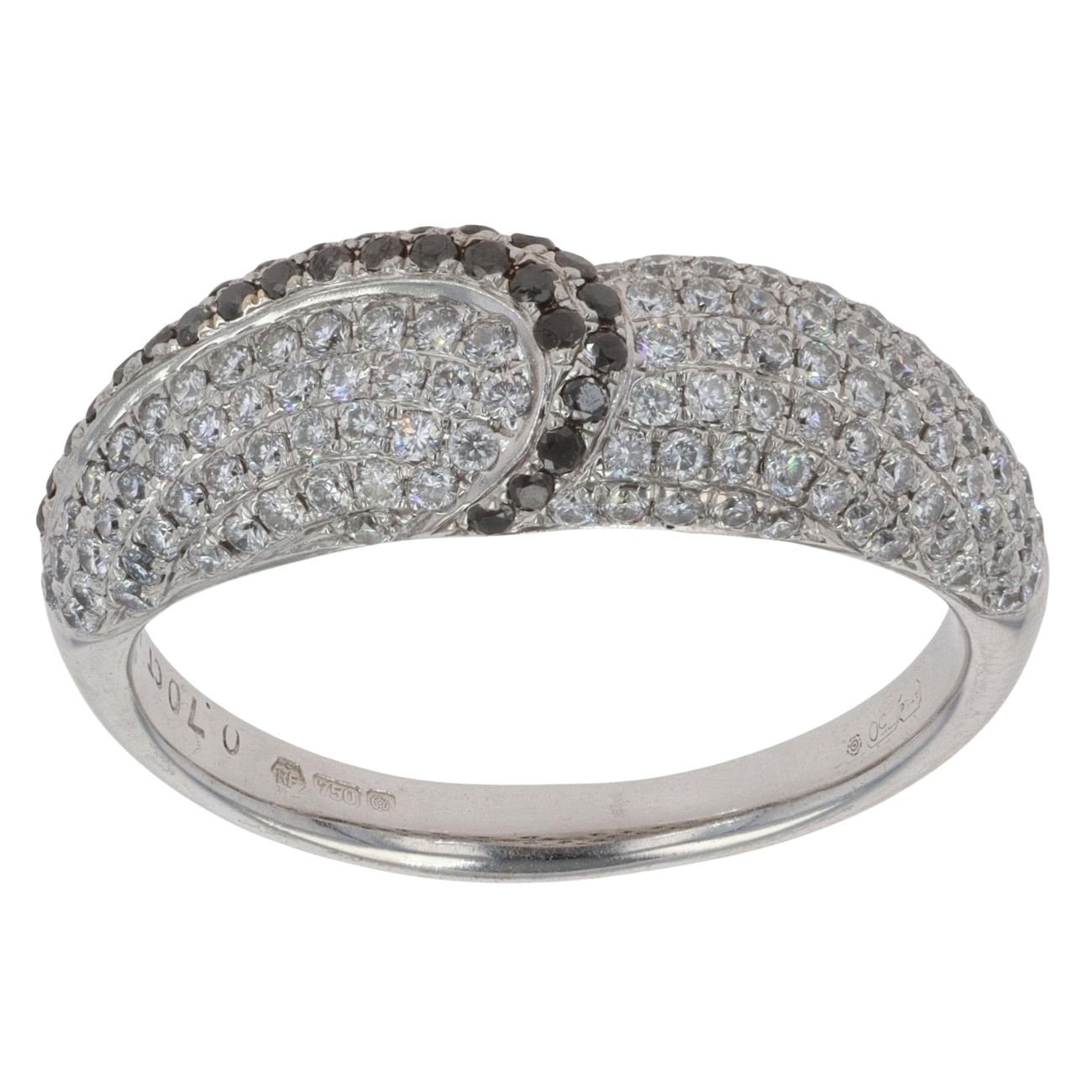 18ct White Gold 0.70ct White and Black Diamond Fancy Ring