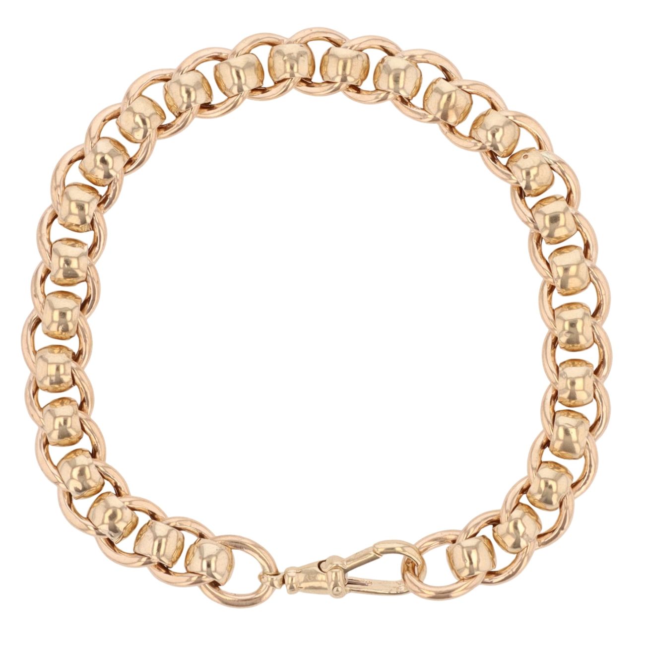 9ct Yellow Gold Rollerball Bracelet 8"